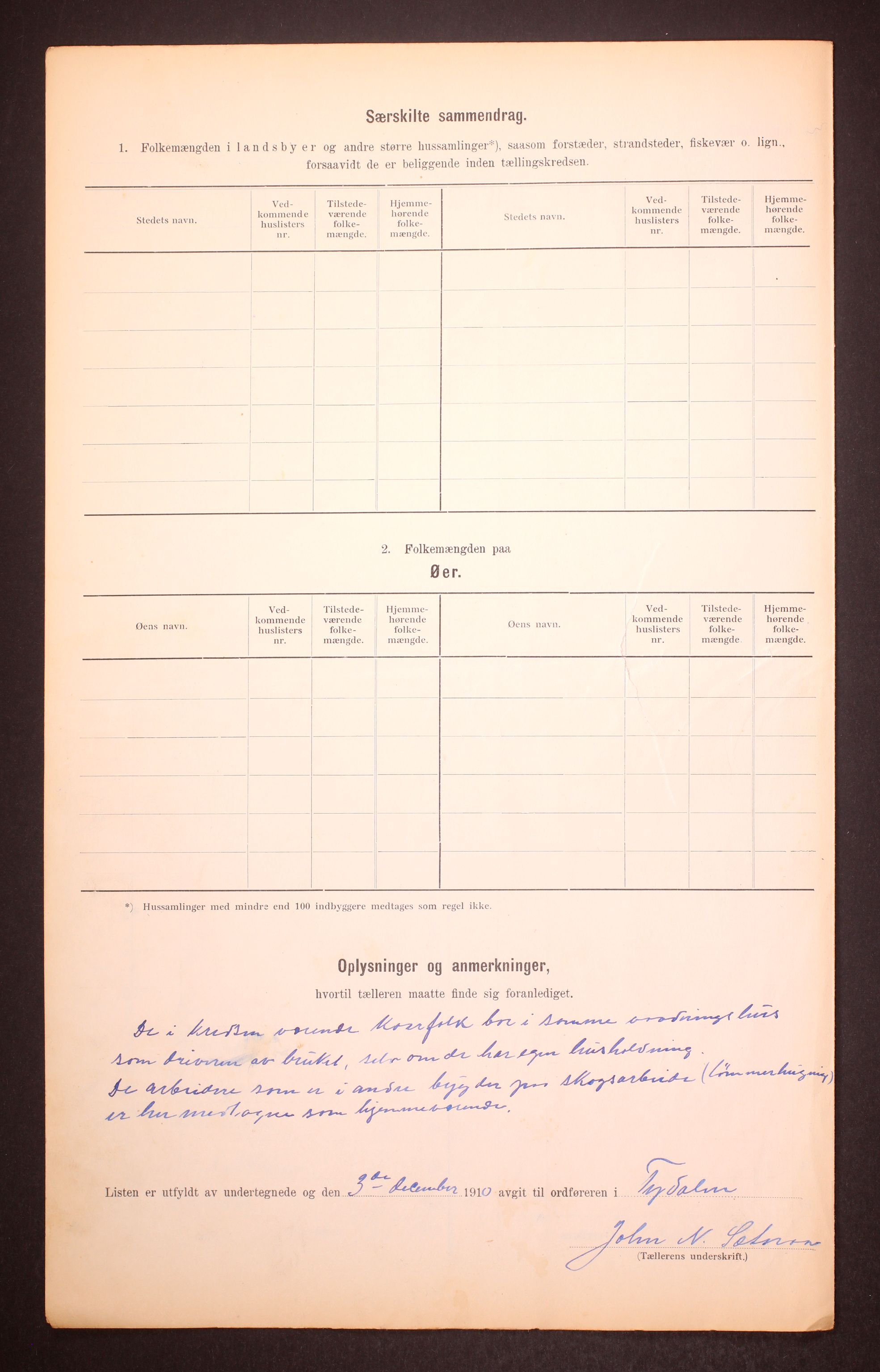 RA, 1910 census for Tydal, 1910, p. 6