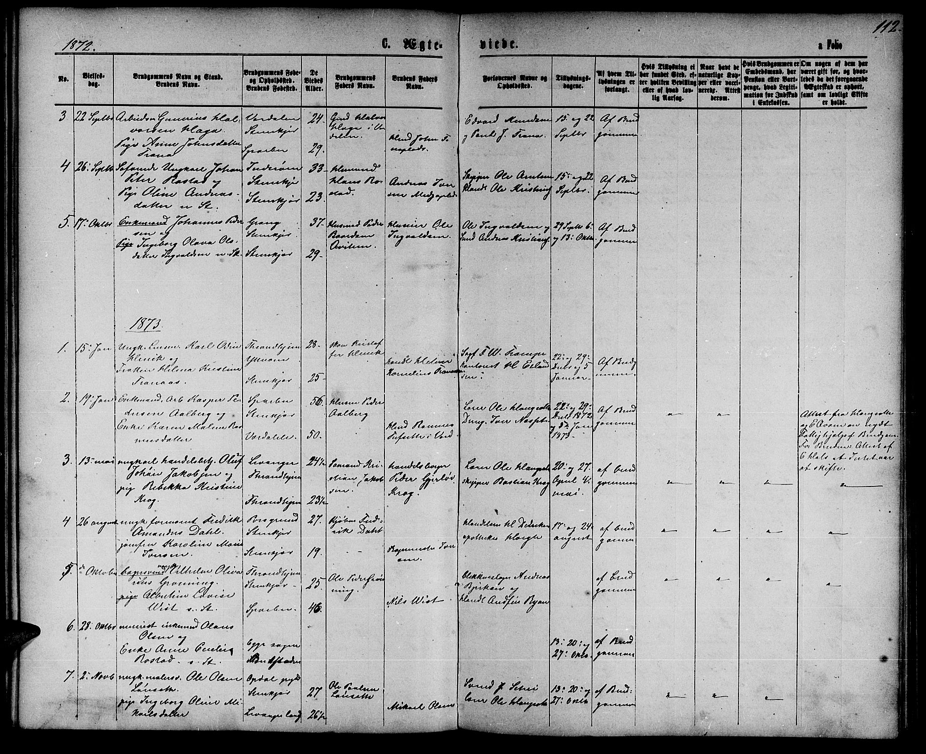 Ministerialprotokoller, klokkerbøker og fødselsregistre - Nord-Trøndelag, SAT/A-1458/739/L0373: Parish register (copy) no. 739C01, 1865-1882, p. 112