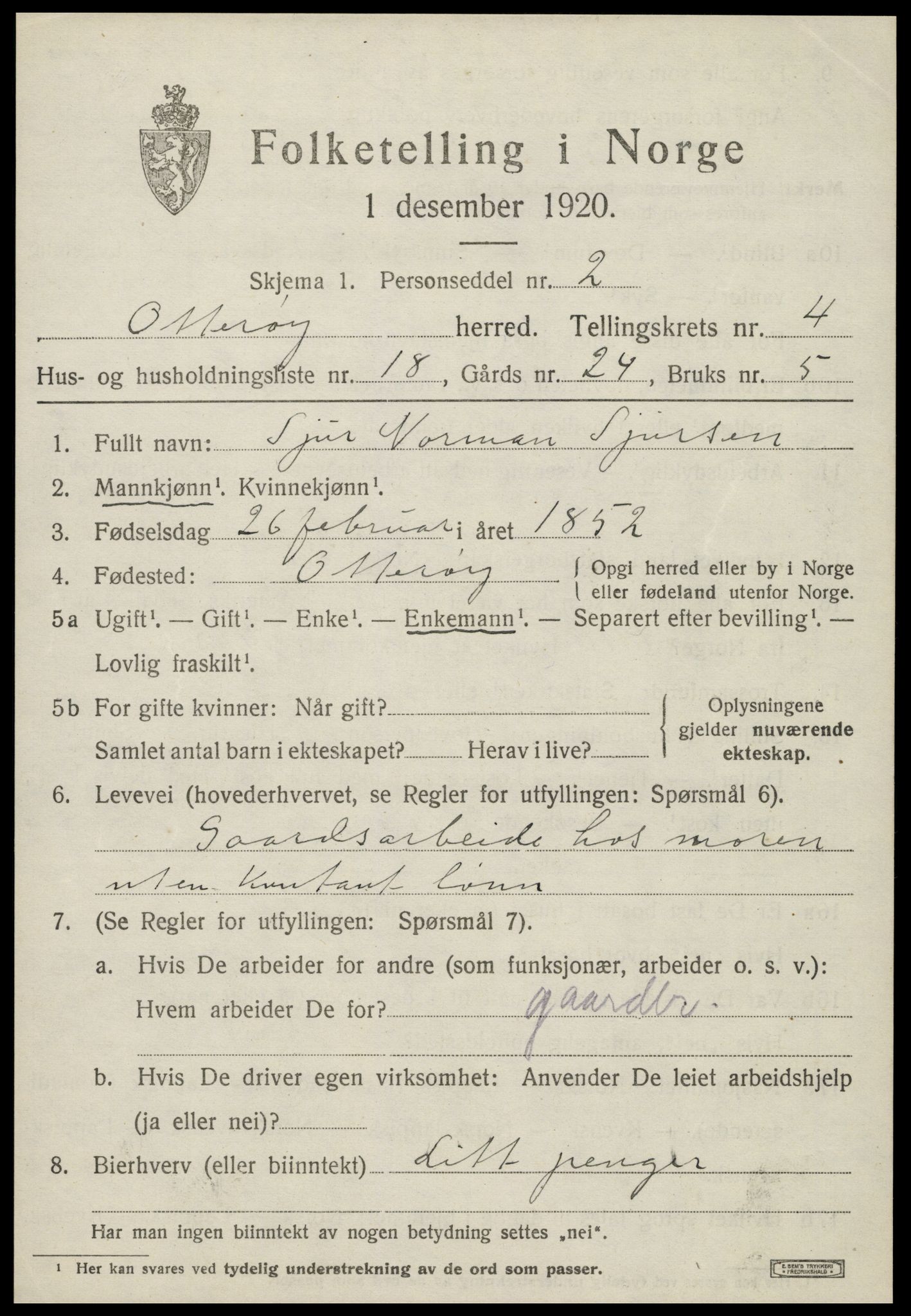 SAT, 1920 census for Otterøy, 1920, p. 1941