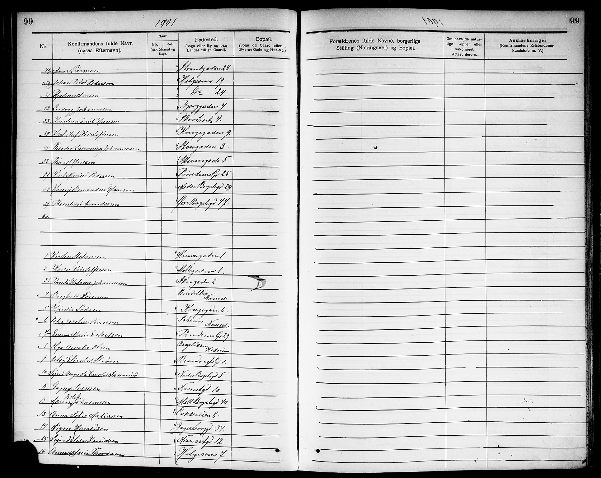 Larvik kirkebøker, AV/SAKO-A-352/G/Ga/L0006: Parish register (copy) no. I 6, 1888-1917, p. 99