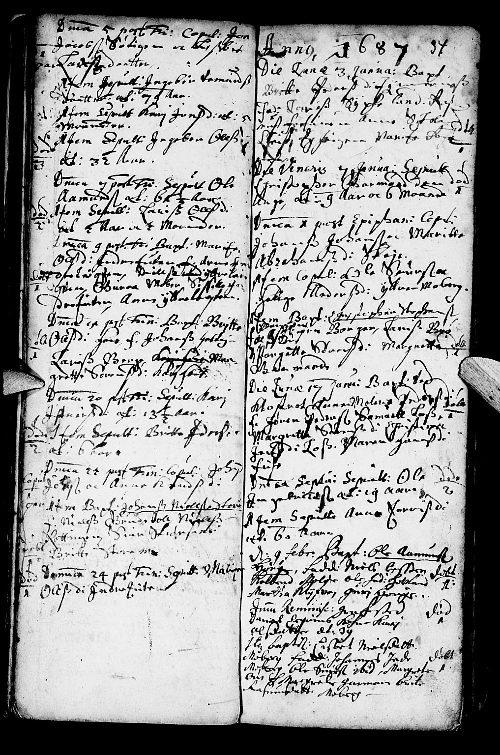Os sokneprestembete, SAB/A-99929: Parish register (official) no. A 1, 1669-1722, p. 34