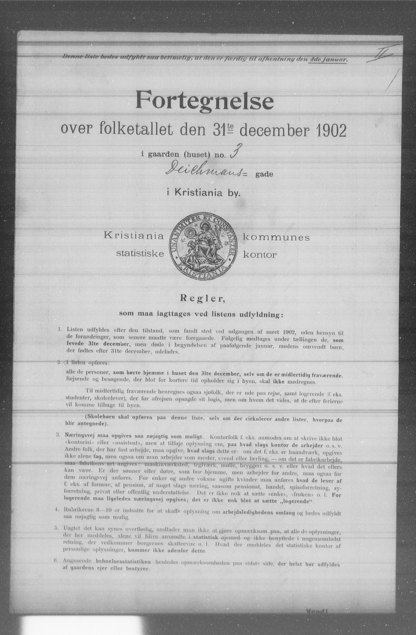 OBA, Municipal Census 1902 for Kristiania, 1902, p. 2953