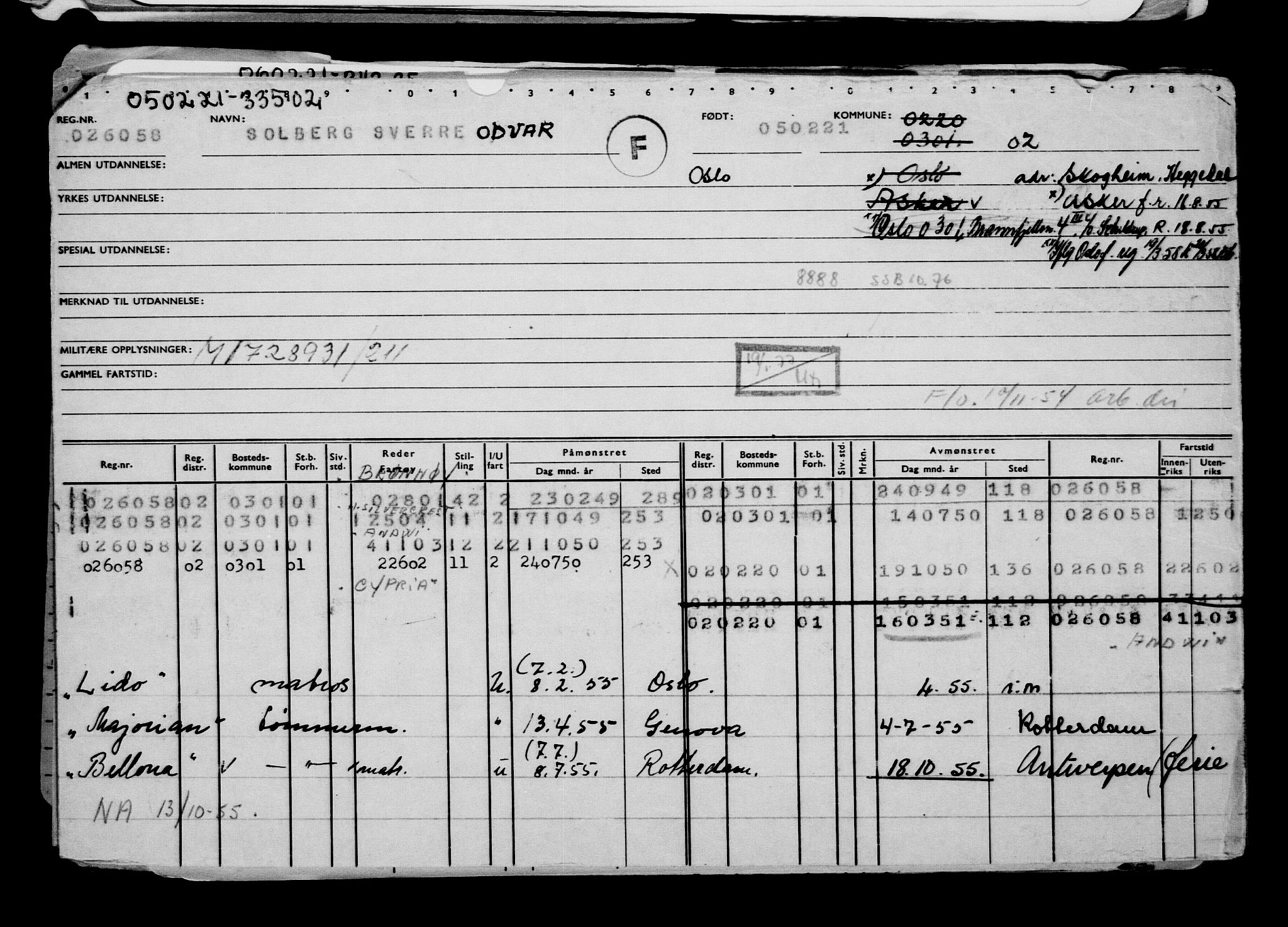 Direktoratet for sjømenn, AV/RA-S-3545/G/Gb/L0190: Hovedkort, 1921, p. 122