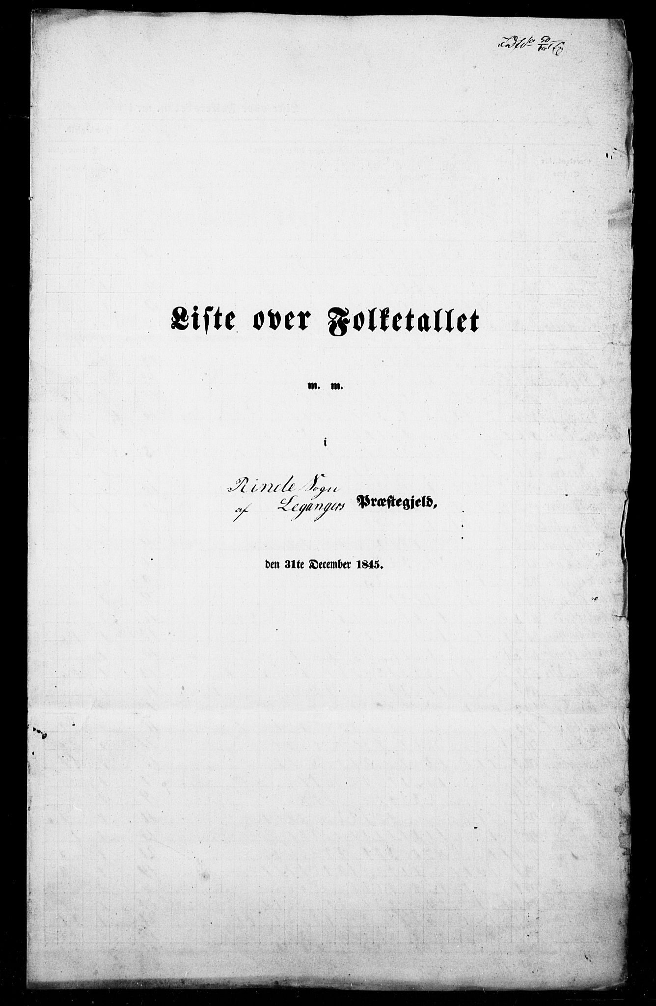 SAB, Census 1845 for Leikanger, 1845