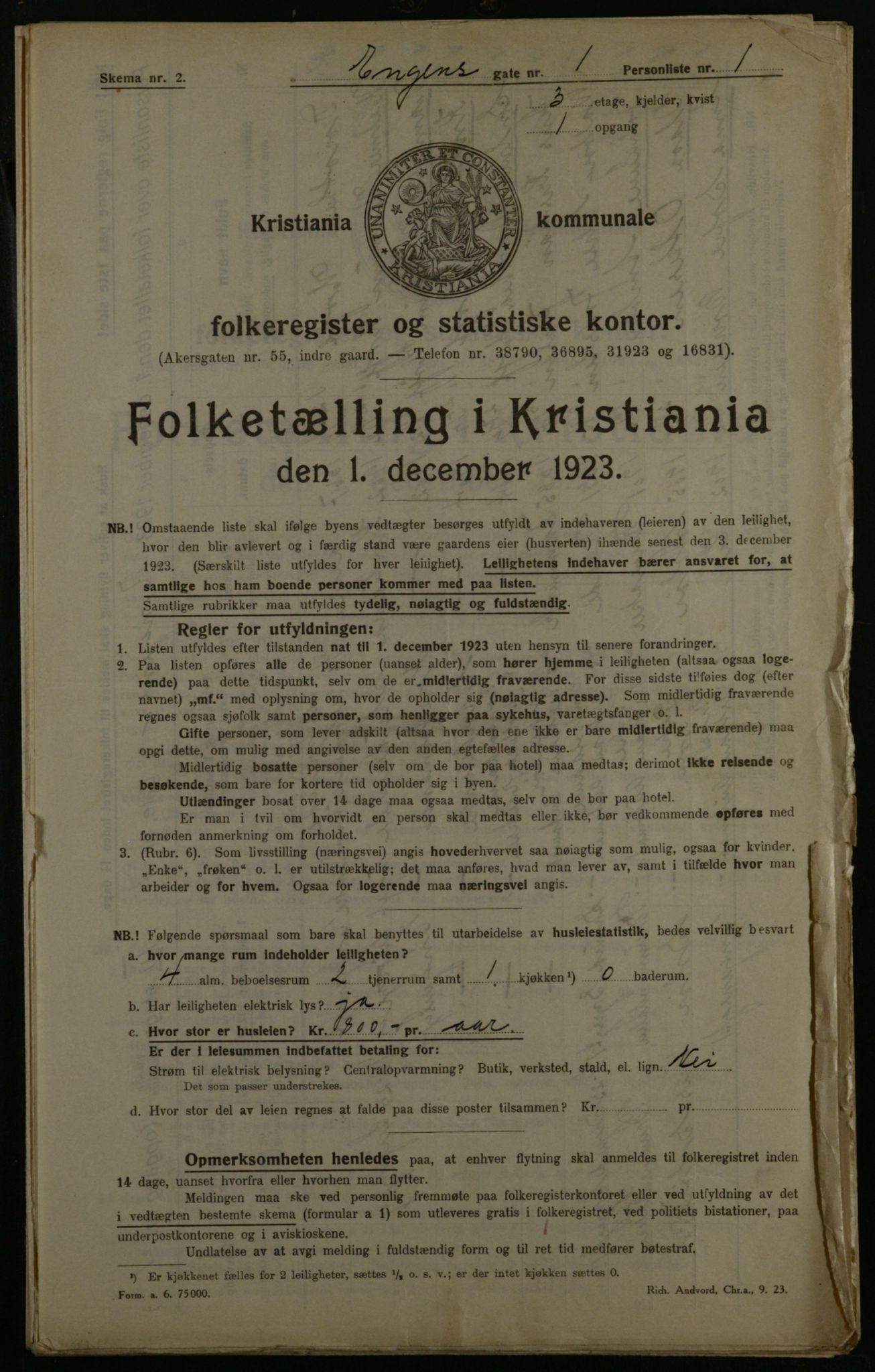 OBA, Municipal Census 1923 for Kristiania, 1923, p. 24248