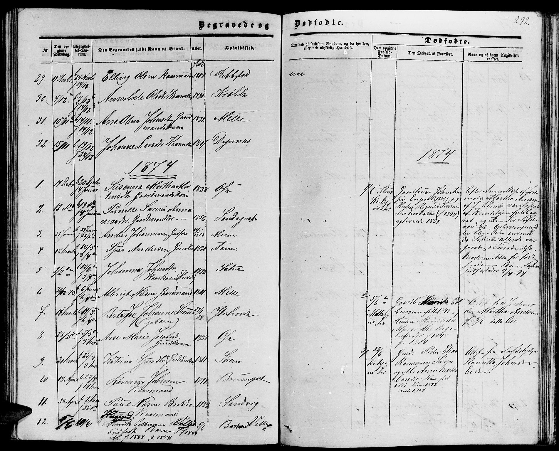 Ministerialprotokoller, klokkerbøker og fødselsregistre - Møre og Romsdal, AV/SAT-A-1454/513/L0188: Parish register (copy) no. 513C02, 1865-1882, p. 292