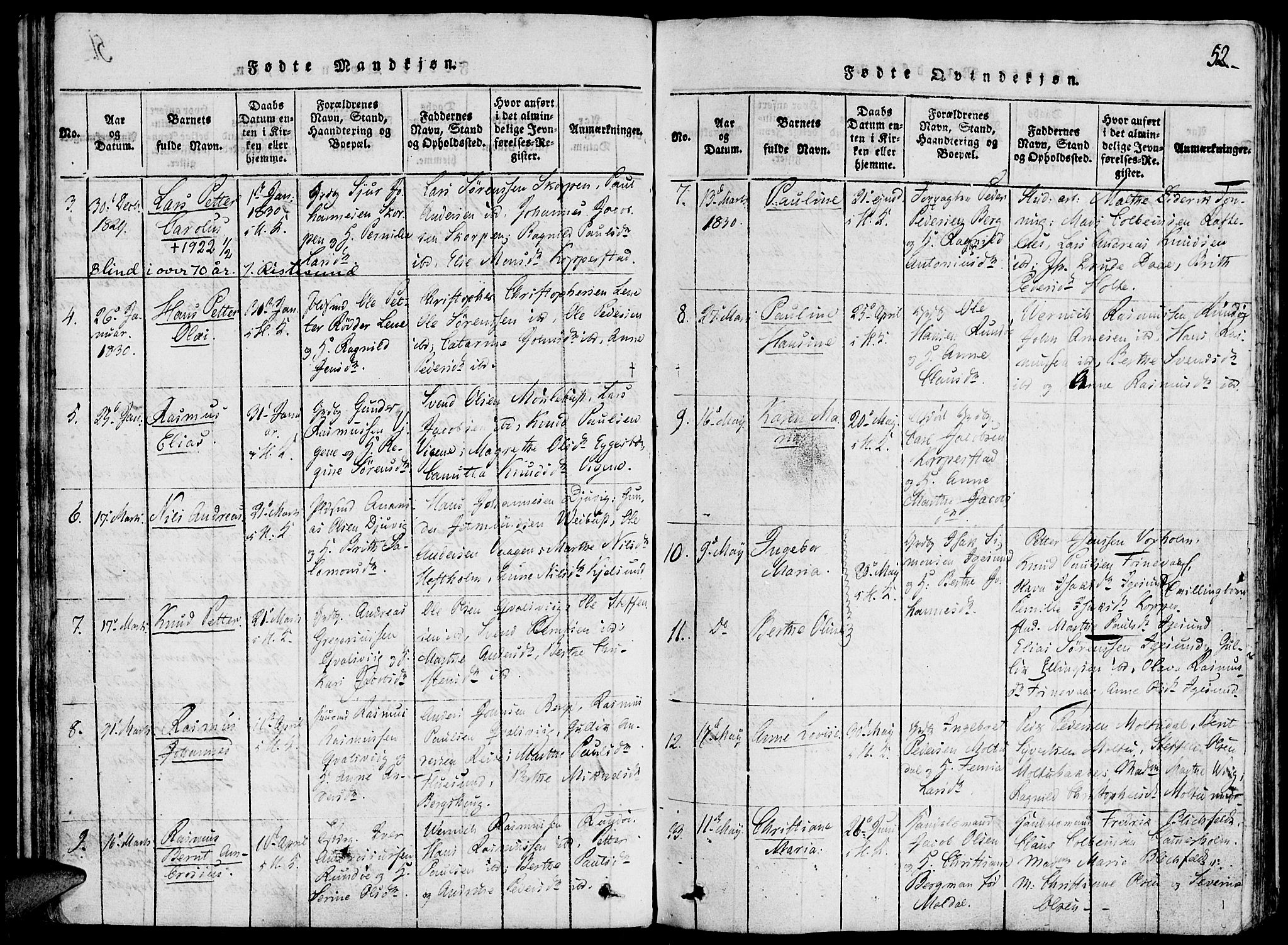 Ministerialprotokoller, klokkerbøker og fødselsregistre - Møre og Romsdal, AV/SAT-A-1454/507/L0069: Parish register (official) no. 507A04, 1816-1841, p. 52