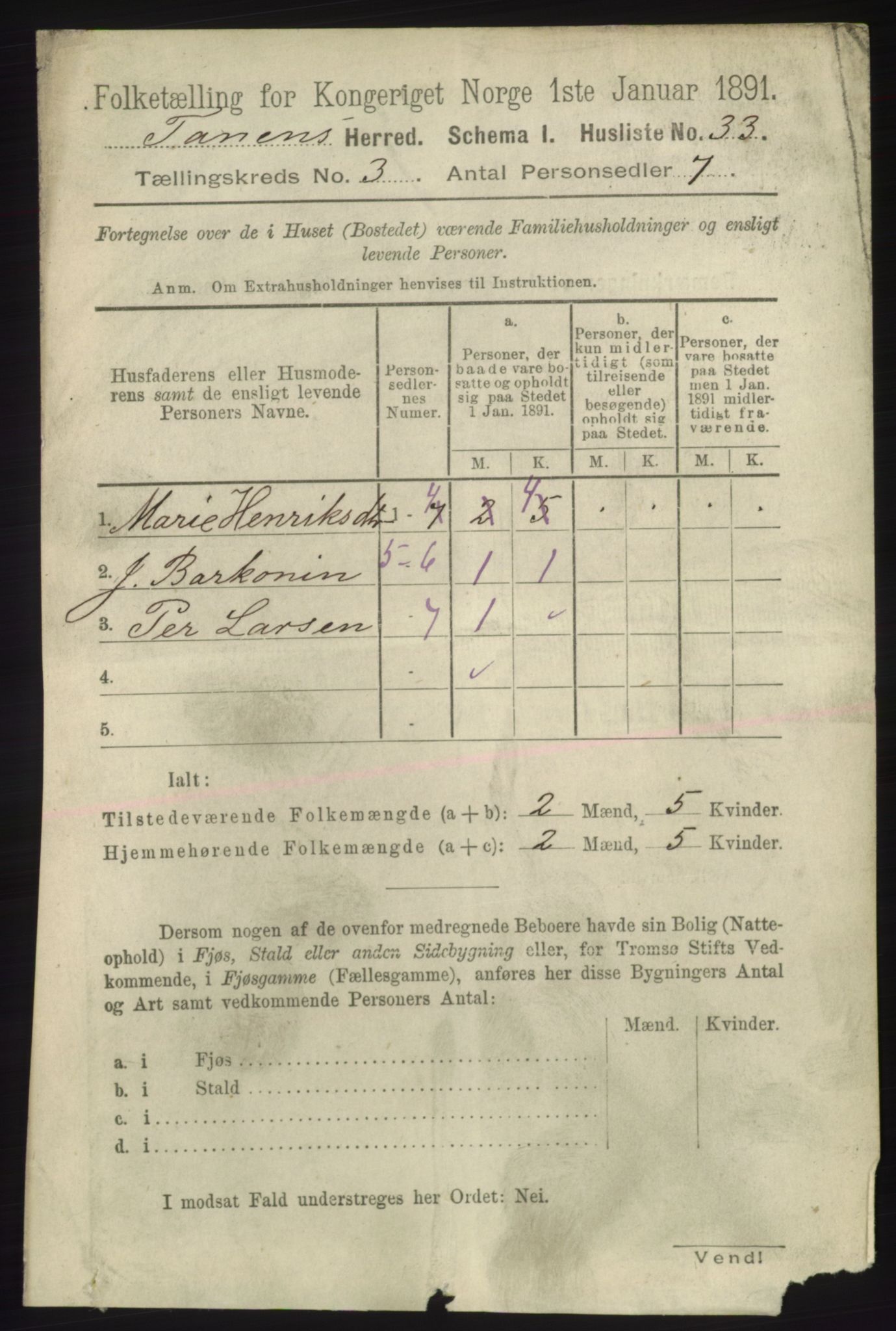 RA, 1891 census for 2025 Tana, 1891, p. 1502