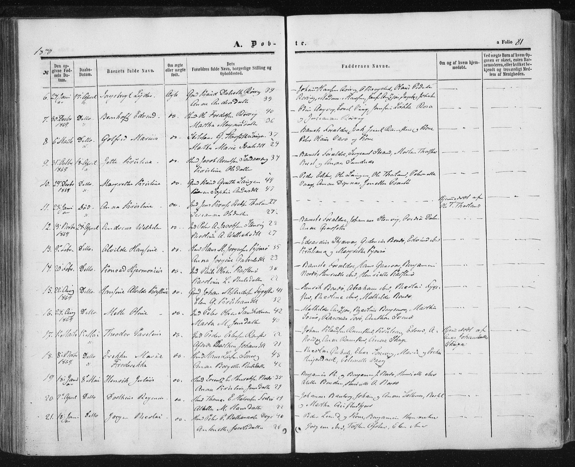 Ministerialprotokoller, klokkerbøker og fødselsregistre - Nord-Trøndelag, SAT/A-1458/784/L0670: Parish register (official) no. 784A05, 1860-1876, p. 81