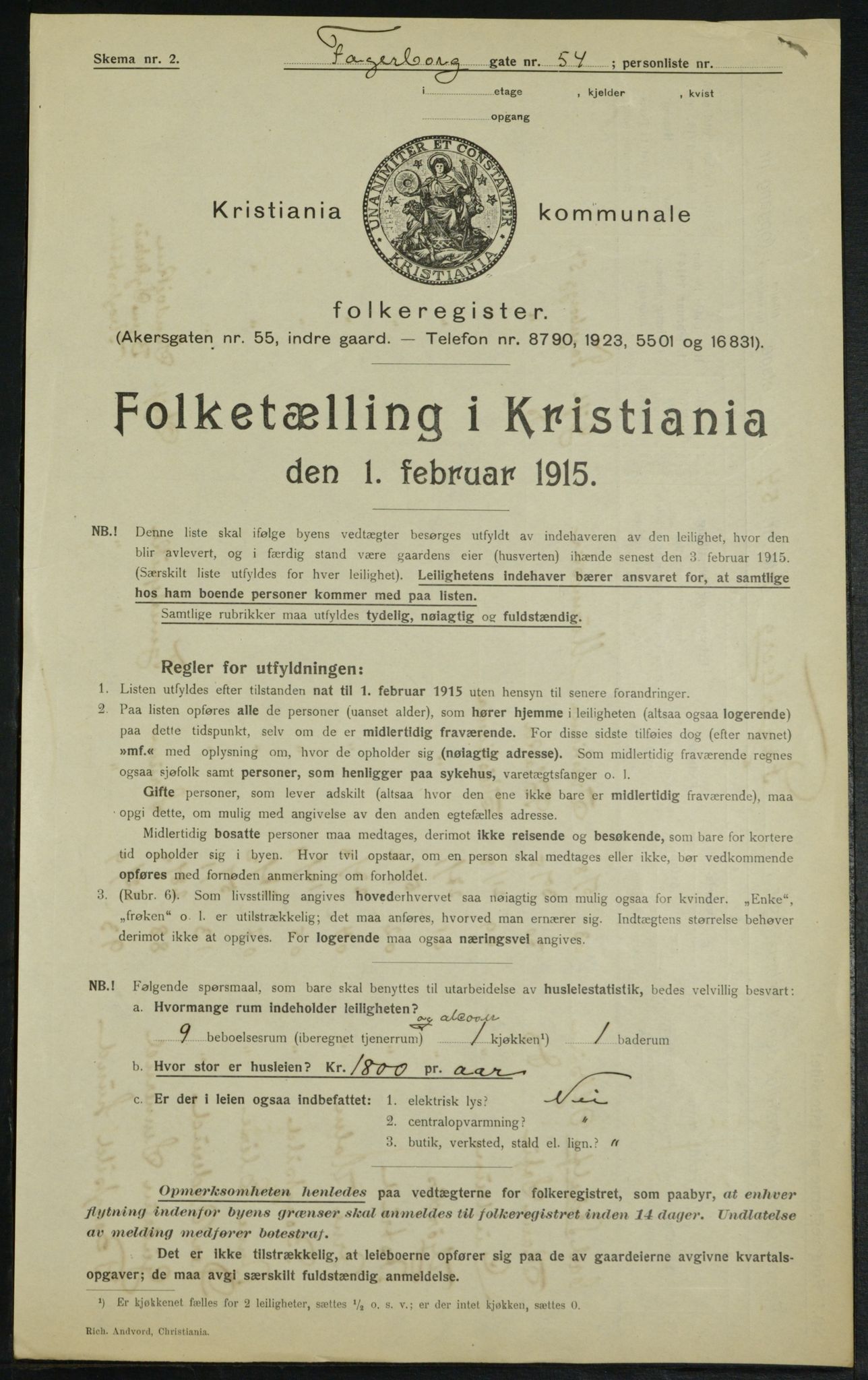 OBA, Municipal Census 1915 for Kristiania, 1915, p. 22633