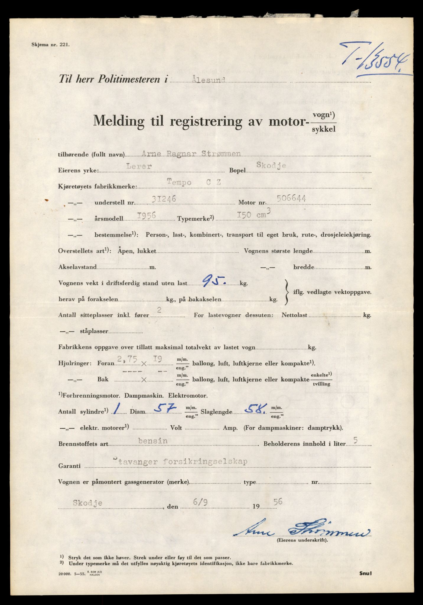 Møre og Romsdal vegkontor - Ålesund trafikkstasjon, AV/SAT-A-4099/F/Fe/L0040: Registreringskort for kjøretøy T 13531 - T 13709, 1927-1998, p. 461