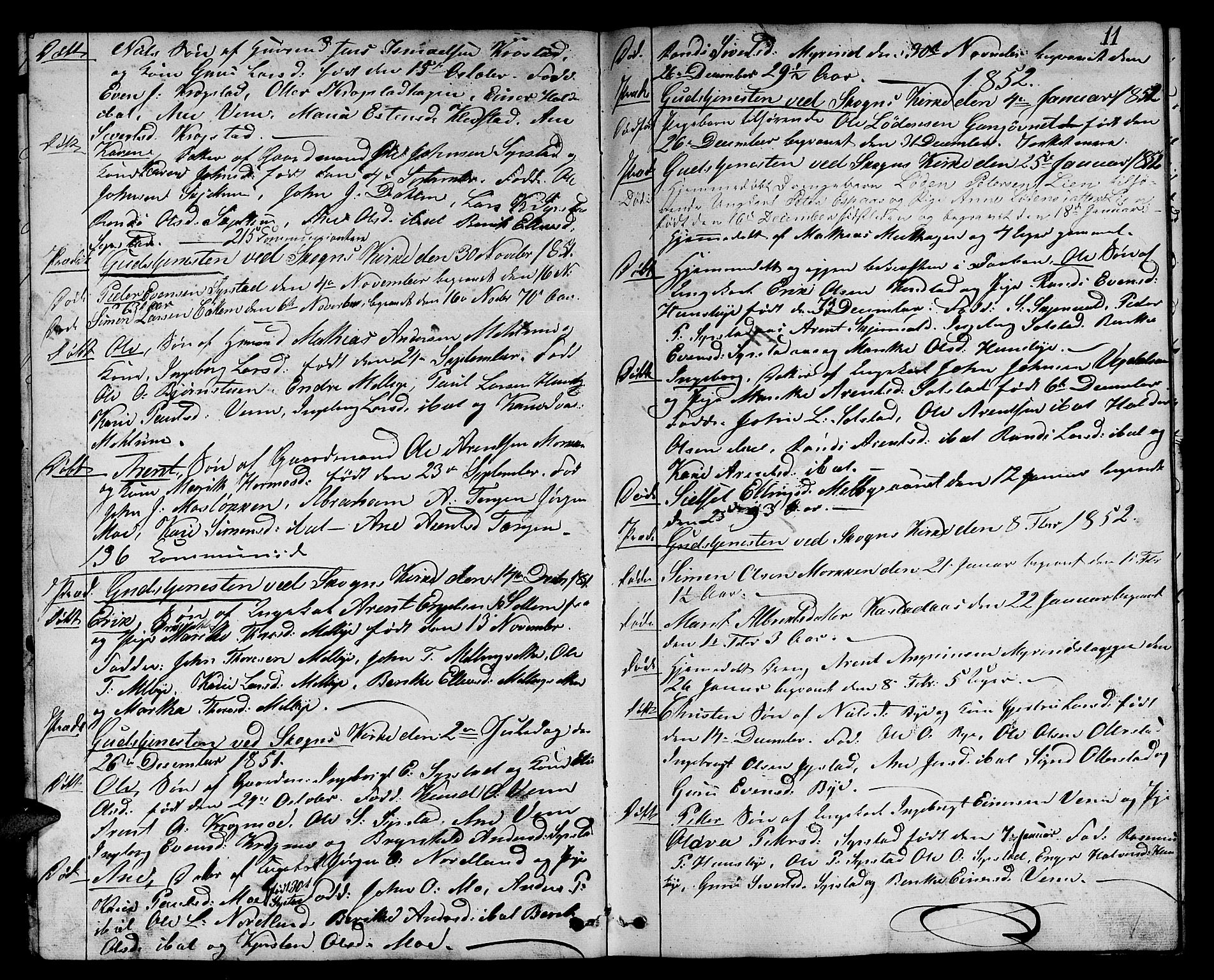 Ministerialprotokoller, klokkerbøker og fødselsregistre - Sør-Trøndelag, SAT/A-1456/667/L0797: Parish register (copy) no. 667C02, 1849-1867, p. 11