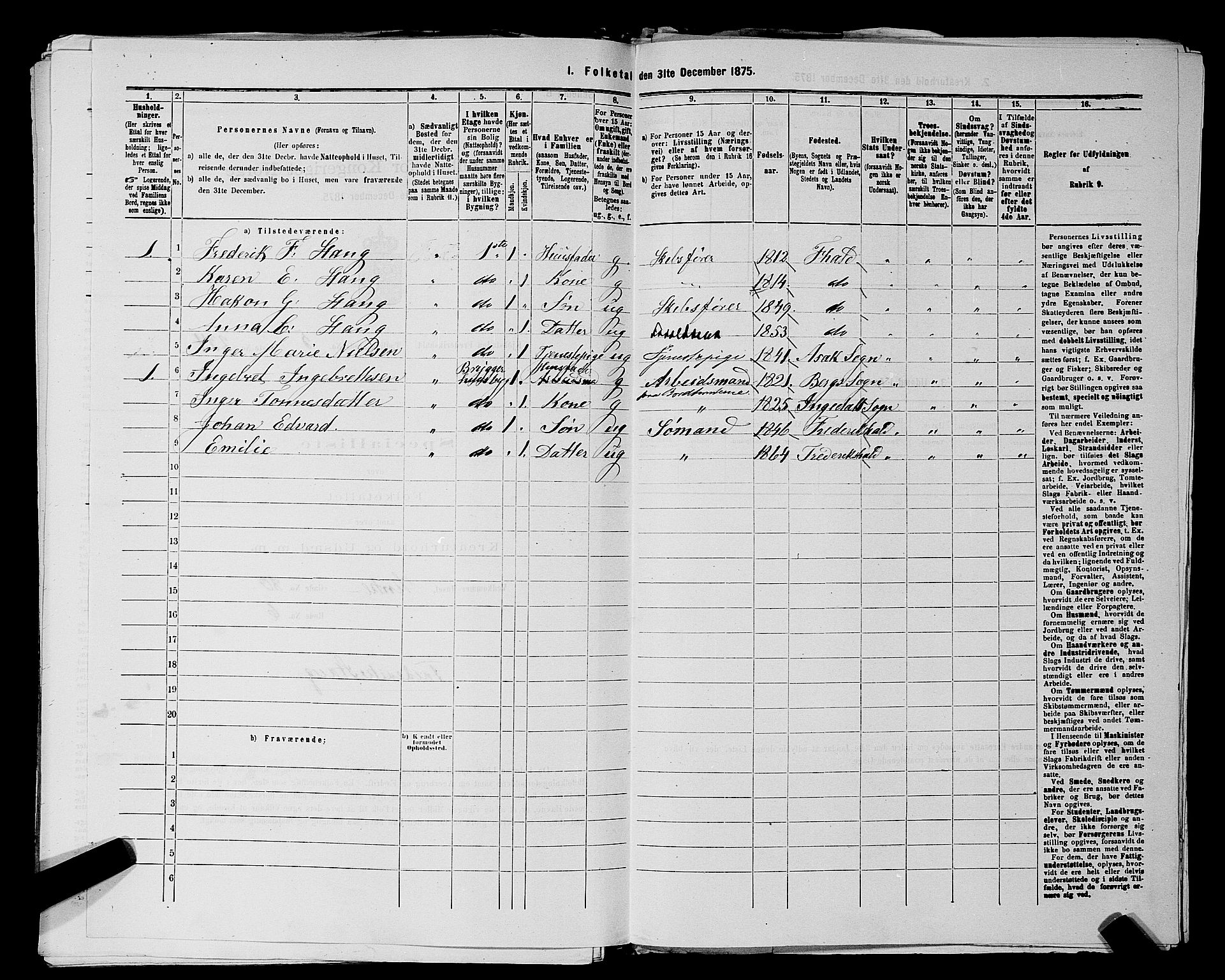 RA, 1875 census for 0101P Fredrikshald, 1875, p. 560