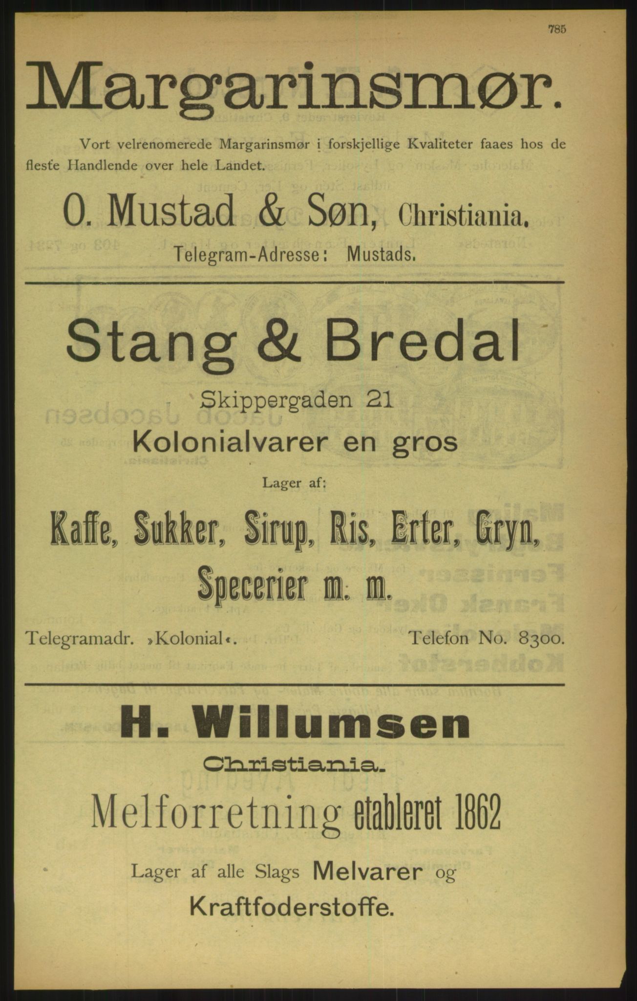 Kristiania/Oslo adressebok, PUBL/-, 1900, p. 785