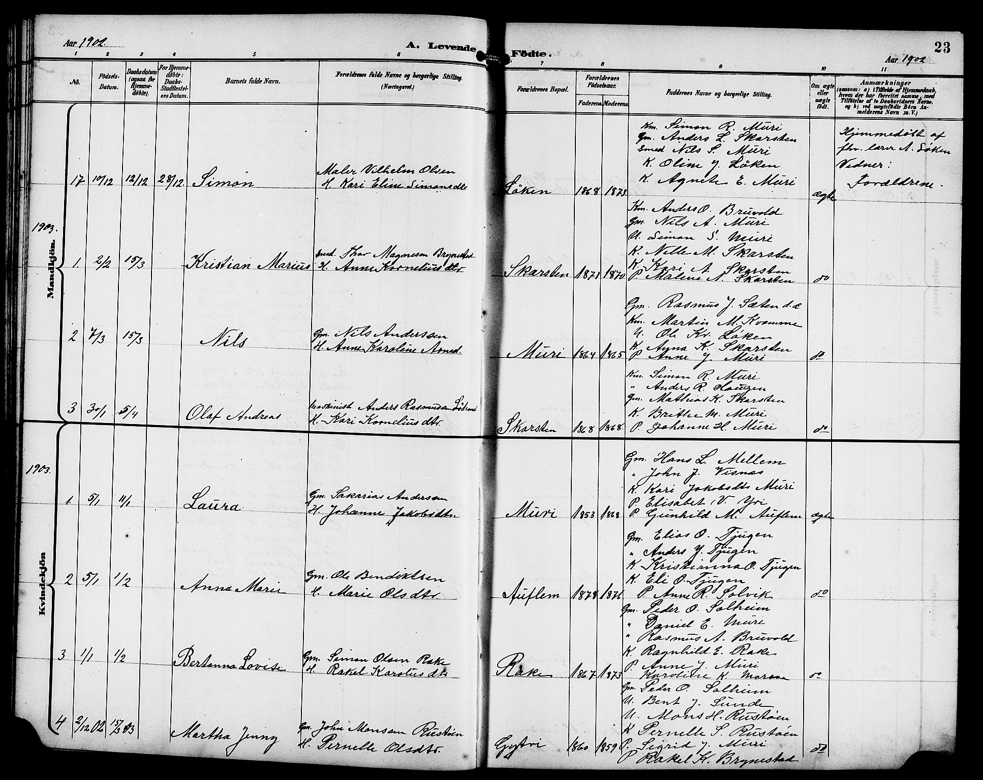 Innvik sokneprestembete, AV/SAB-A-80501: Parish register (copy) no. B 4, 1898-1916, p. 23