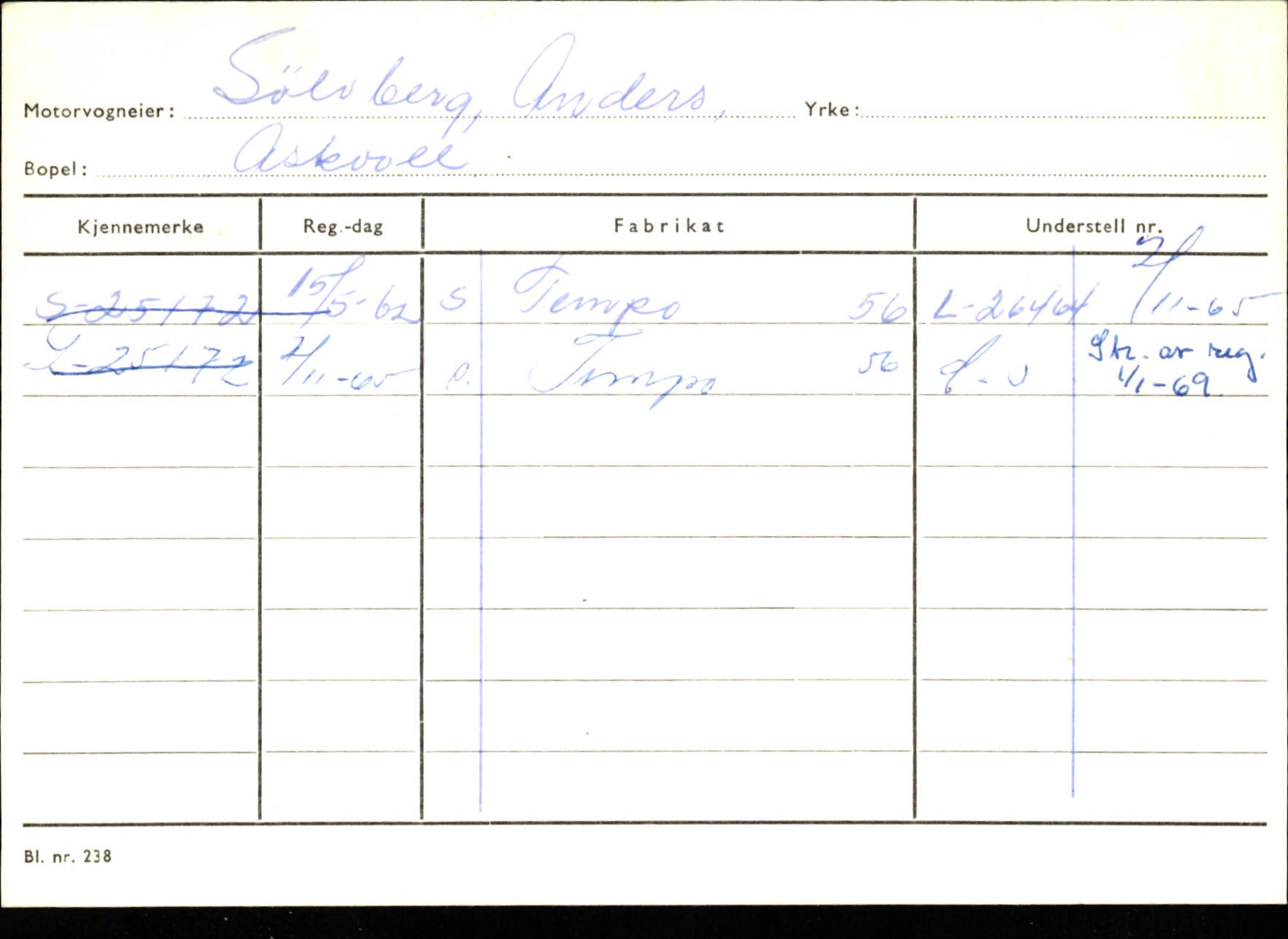 Statens vegvesen, Sogn og Fjordane vegkontor, SAB/A-5301/4/F/L0132: Eigarregister Askvoll A-Å. Balestrand A-Å, 1945-1975, p. 1314