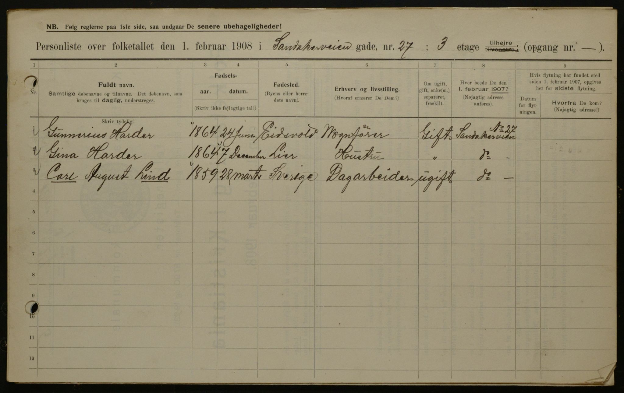 OBA, Municipal Census 1908 for Kristiania, 1908, p. 78317