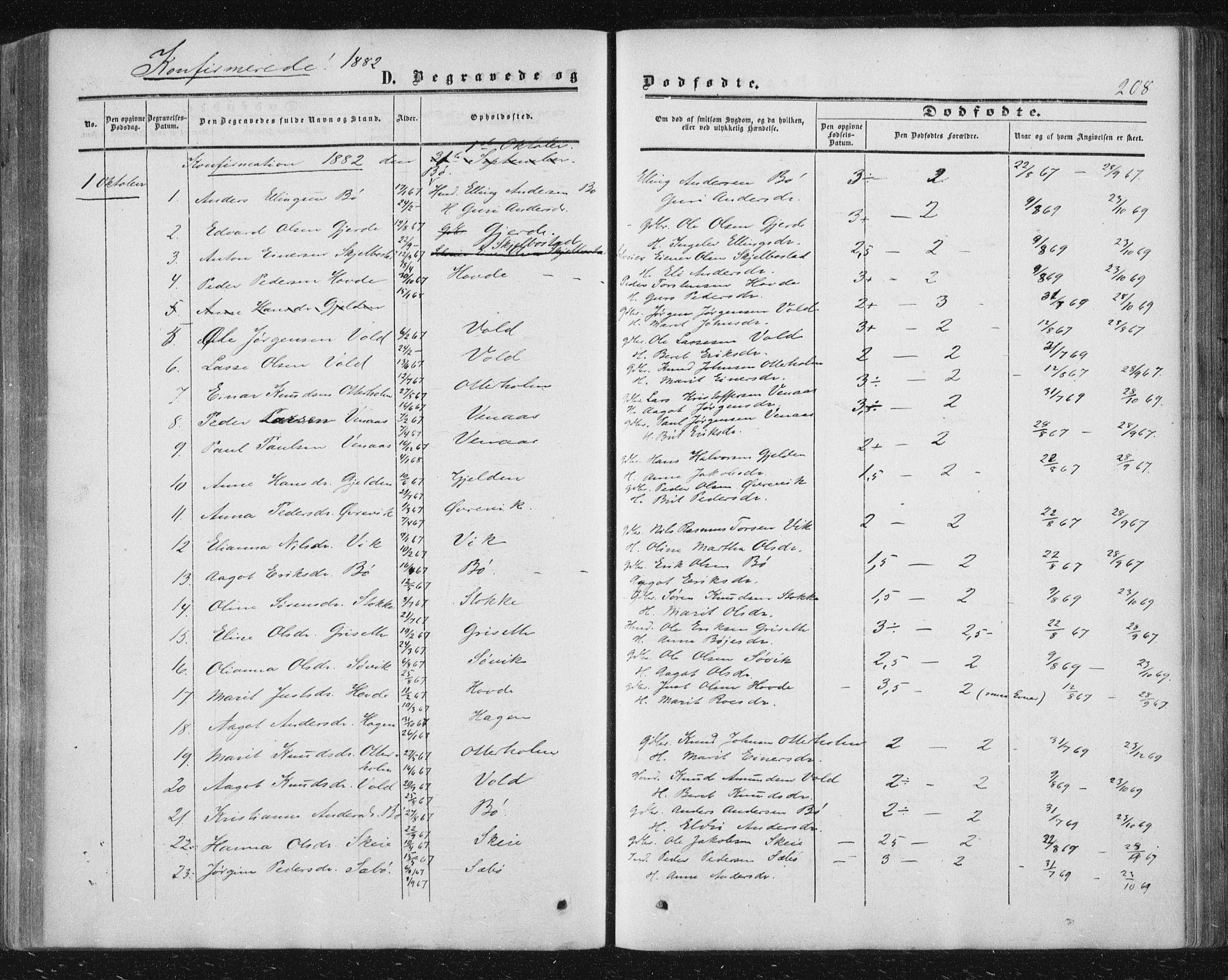 Ministerialprotokoller, klokkerbøker og fødselsregistre - Møre og Romsdal, AV/SAT-A-1454/543/L0562: Parish register (official) no. 543A02, 1854-1884, p. 208