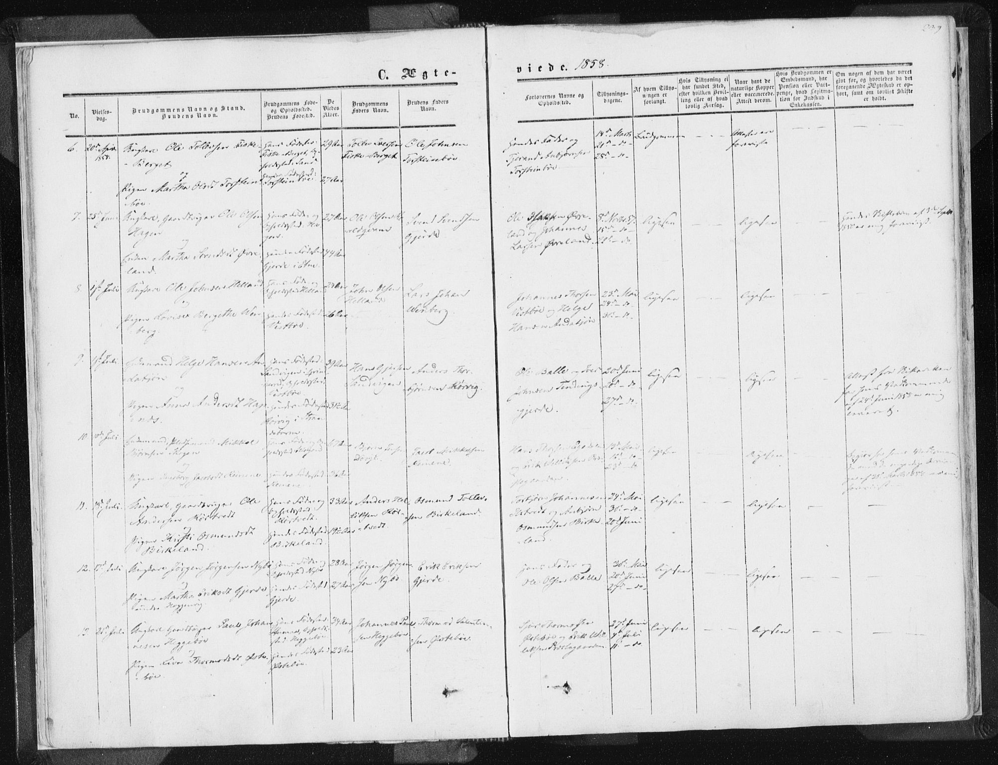 Vikedal sokneprestkontor, AV/SAST-A-101840/01/IV: Parish register (official) no. A 6.2, 1851-1867, p. 239