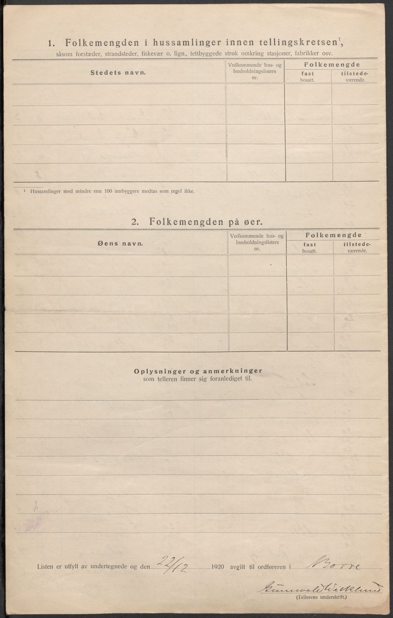 SAKO, 1920 census for Borre, 1920, p. 17