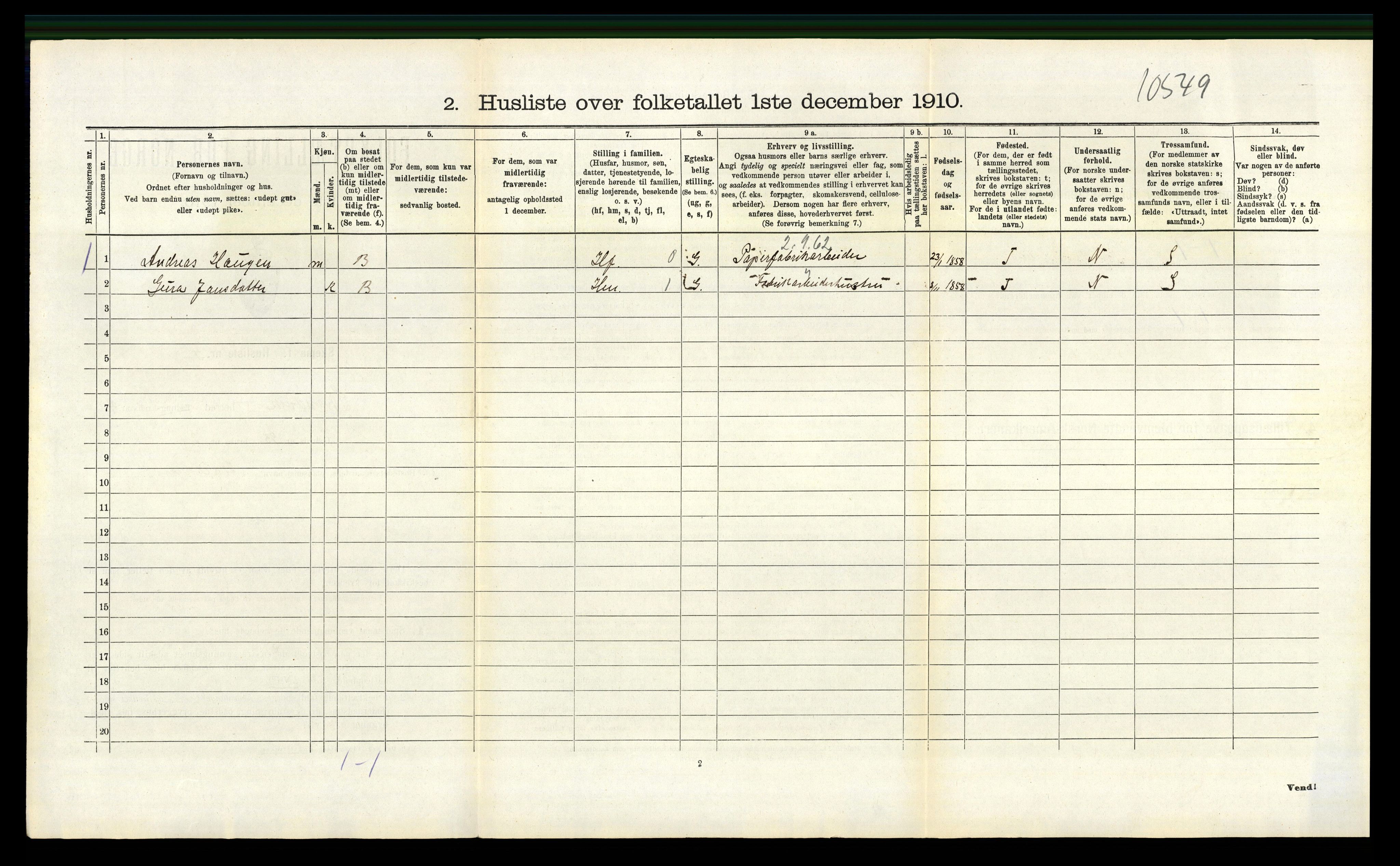 RA, 1910 census for Strandvik, 1910, p. 278