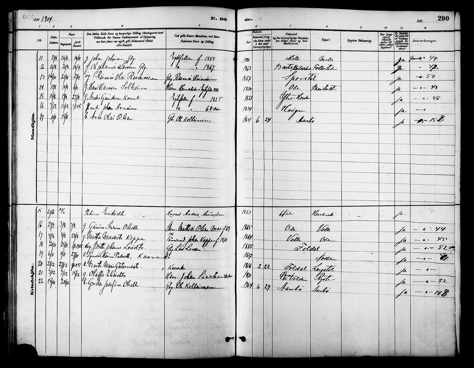 Ministerialprotokoller, klokkerbøker og fødselsregistre - Møre og Romsdal, AV/SAT-A-1454/513/L0189: Parish register (copy) no. 513C03, 1883-1904, p. 290