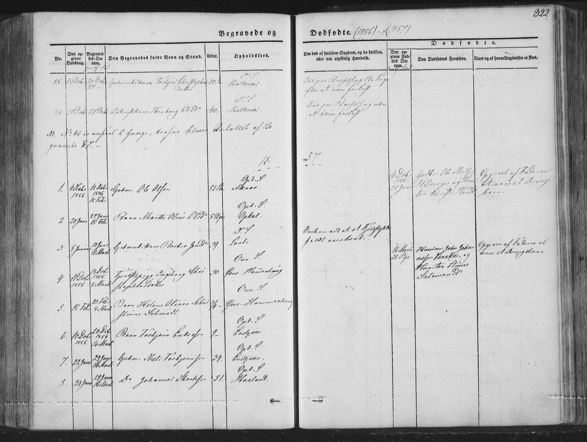 Tysnes sokneprestembete, AV/SAB-A-78601/H/Haa: Parish register (official) no. A 10, 1848-1859, p. 322