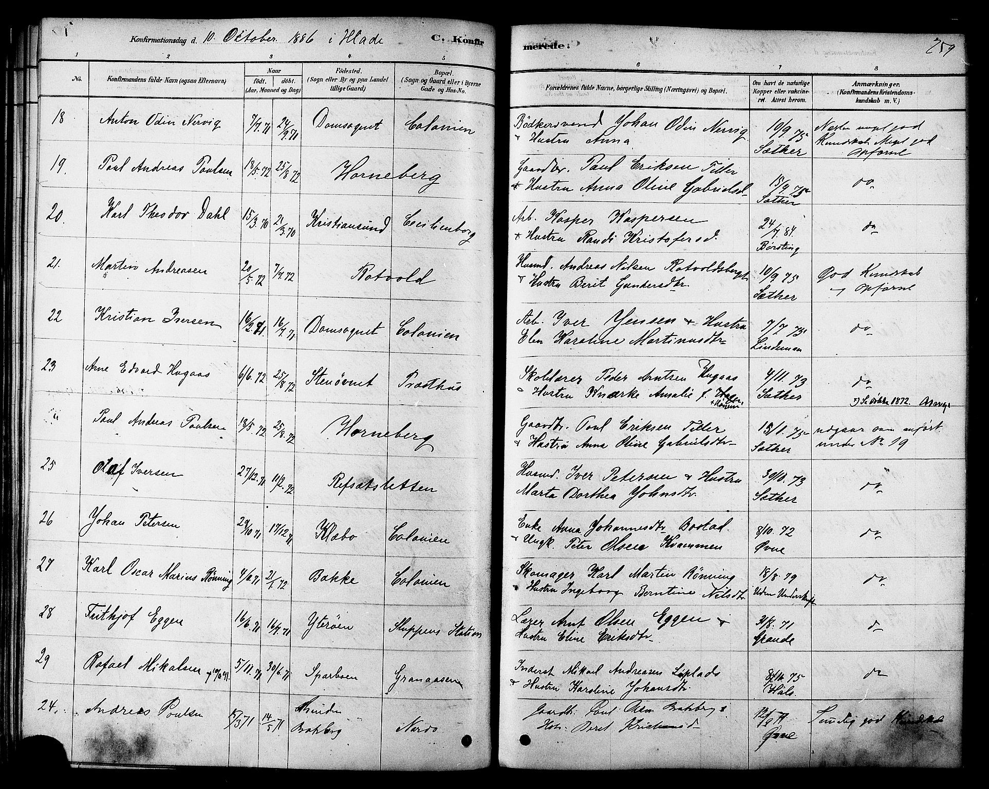 Ministerialprotokoller, klokkerbøker og fødselsregistre - Sør-Trøndelag, AV/SAT-A-1456/606/L0294: Parish register (official) no. 606A09, 1878-1886, p. 259