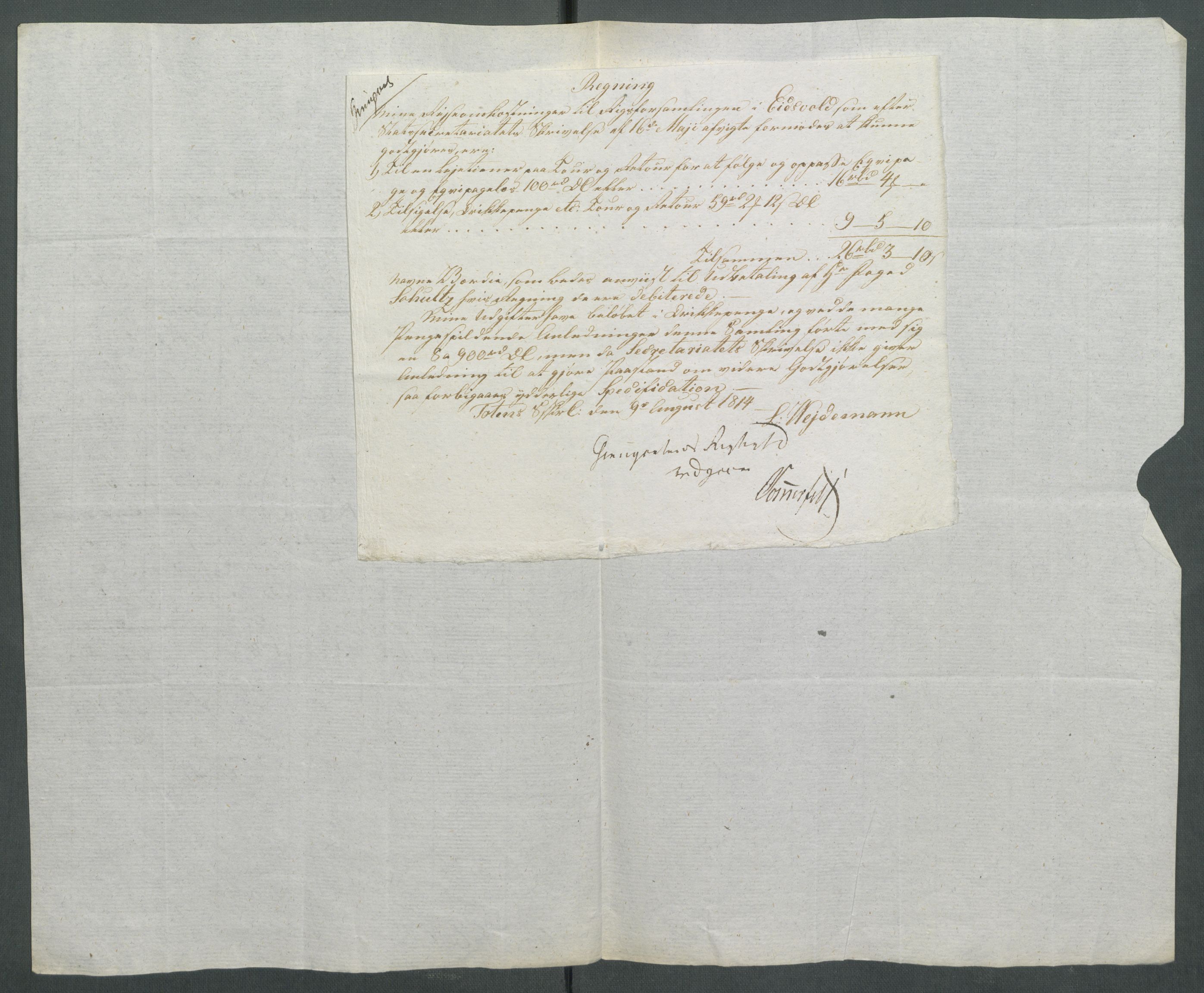 5. departement for finans-, handels- og tollfaget, AV/RA-S-3893/C/Cb/L0014: Regninger fra Riksforsamlingens deputerede, 1814, p. 226