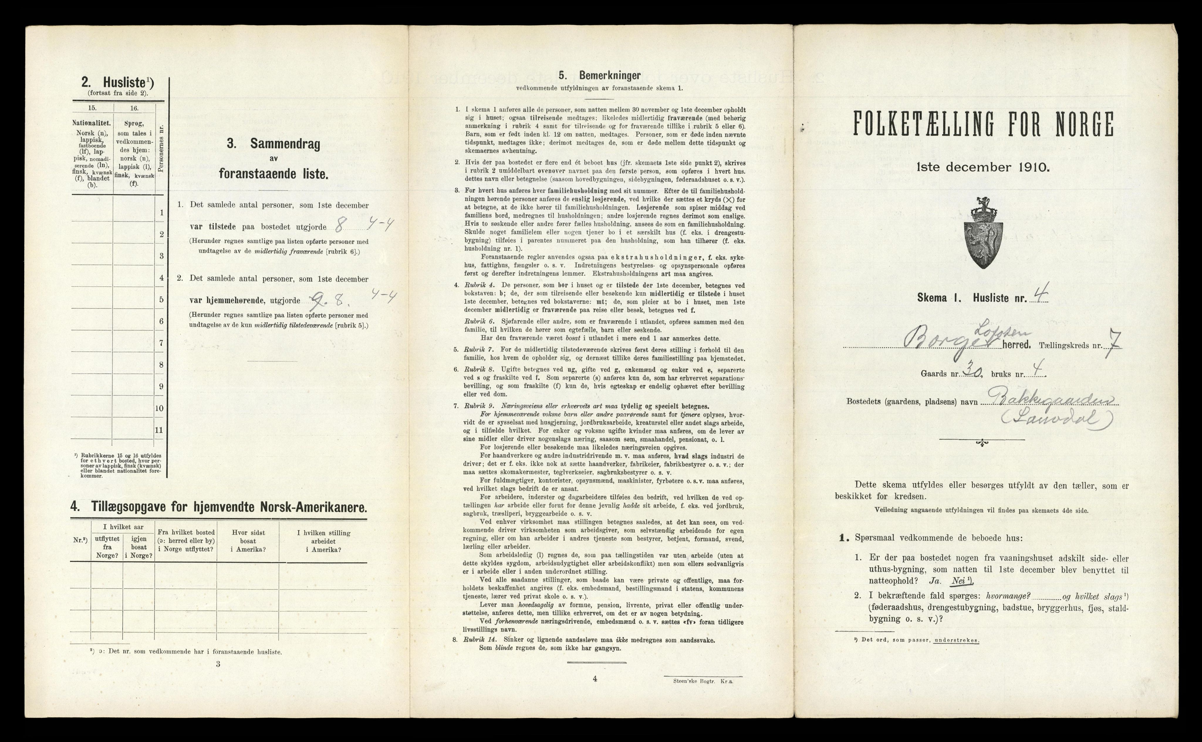 RA, 1910 census for Borge, 1910, p. 659