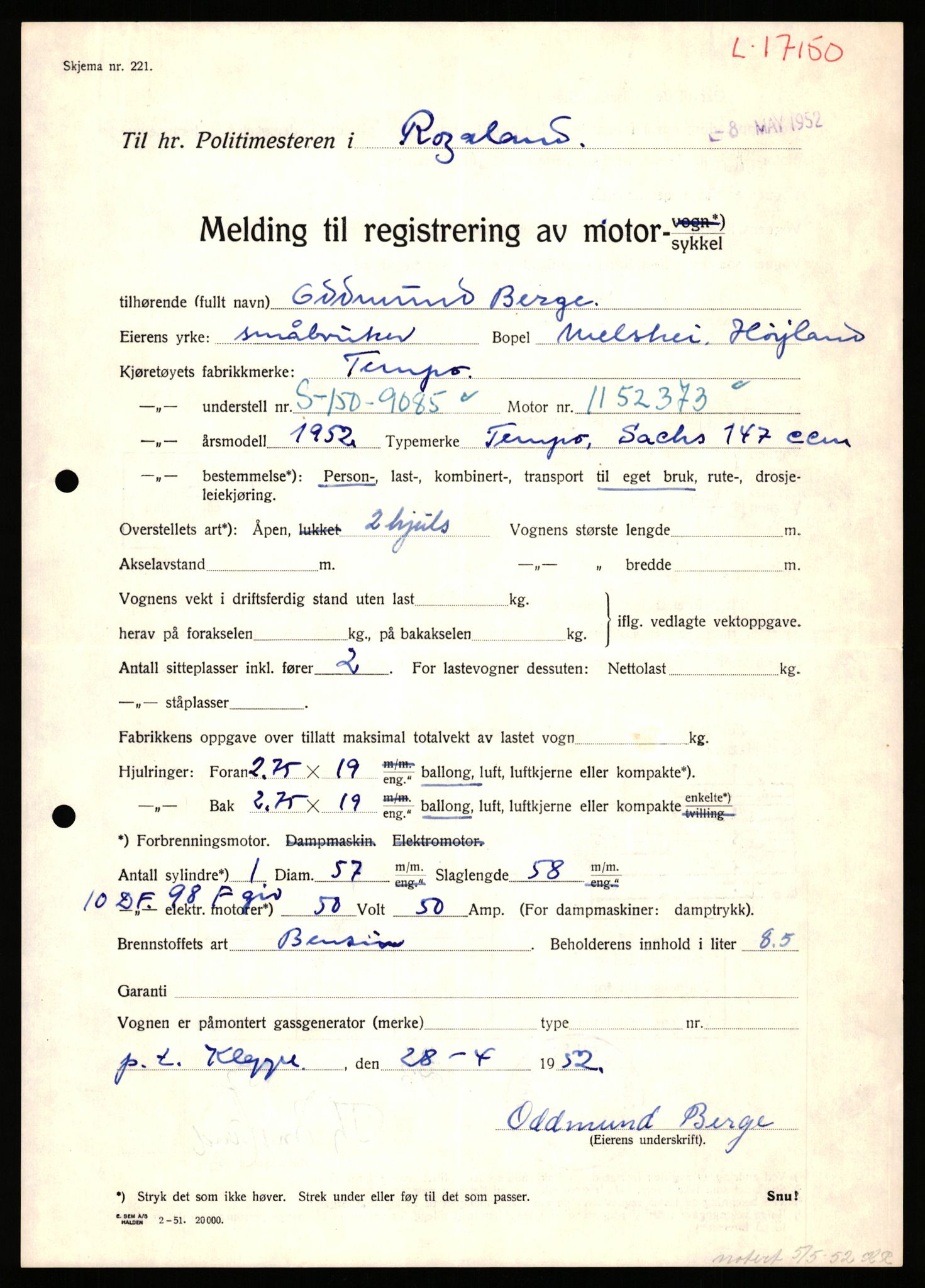 Stavanger trafikkstasjon, AV/SAST-A-101942/0/F/L0031: L-17000 - L-17599, 1930-1971, p. 561