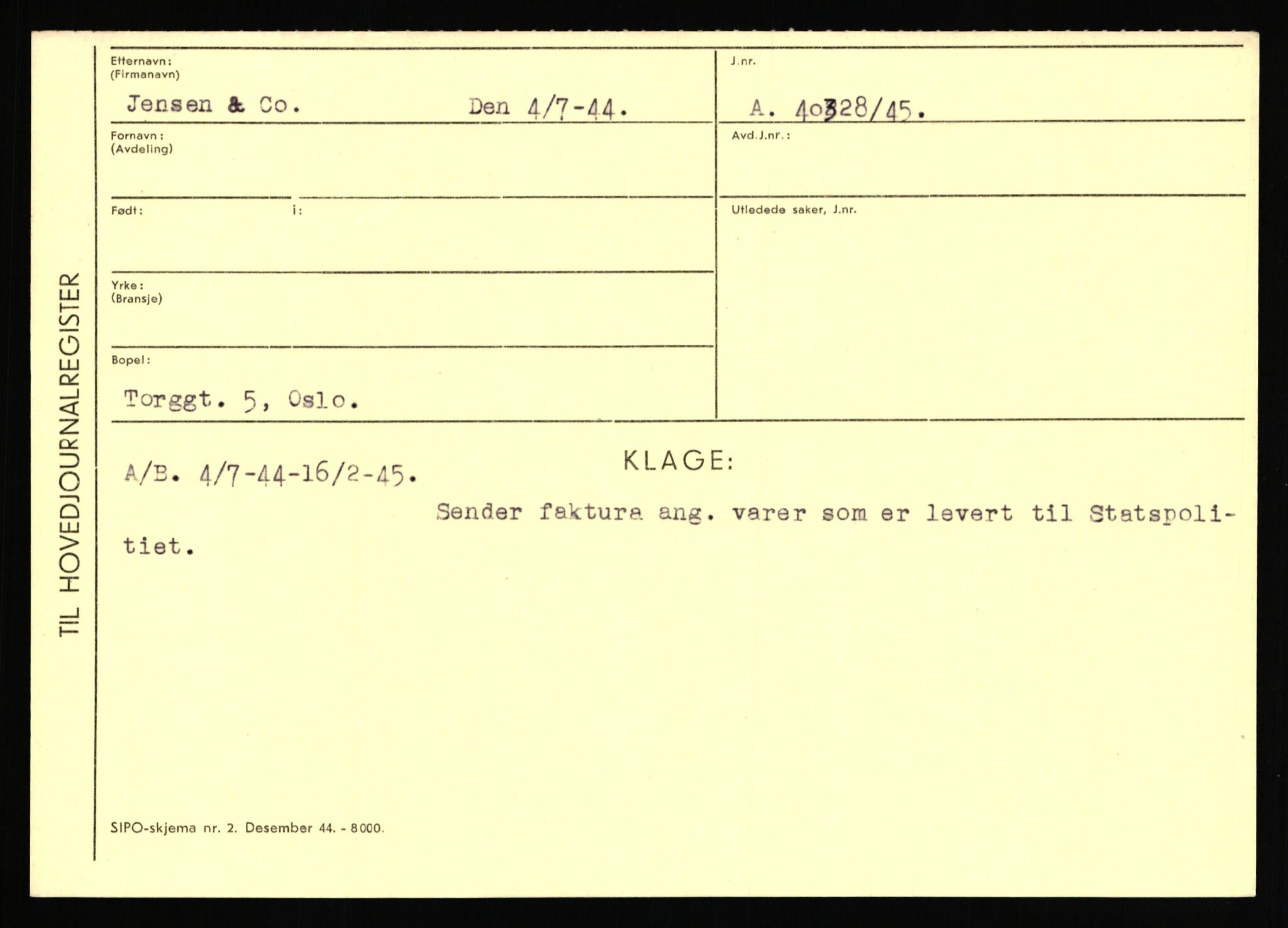 Statspolitiet - Hovedkontoret / Osloavdelingen, AV/RA-S-1329/C/Ca/L0007: Hol - Joelsen, 1943-1945, p. 3555