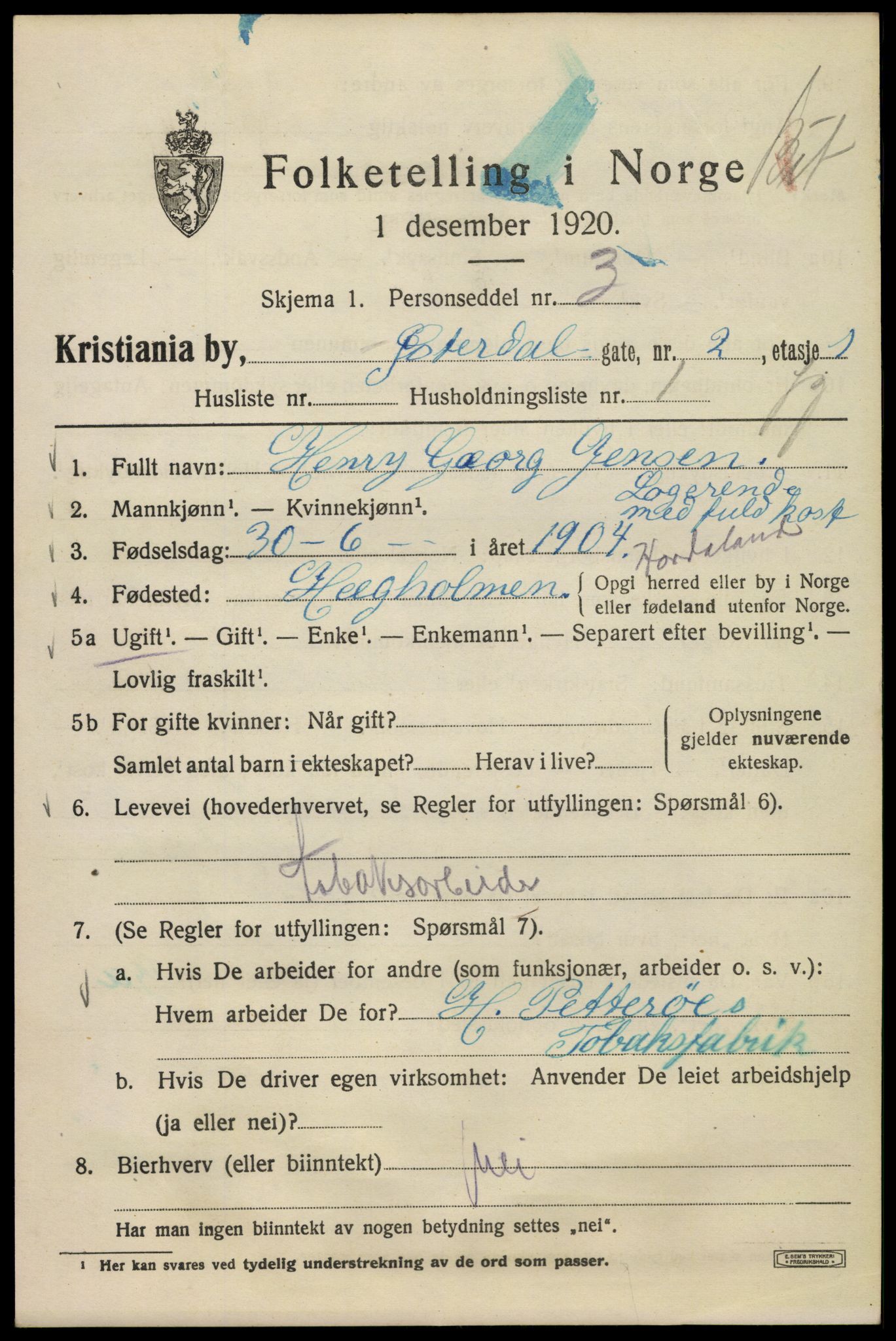 SAO, 1920 census for Kristiania, 1920, p. 655667