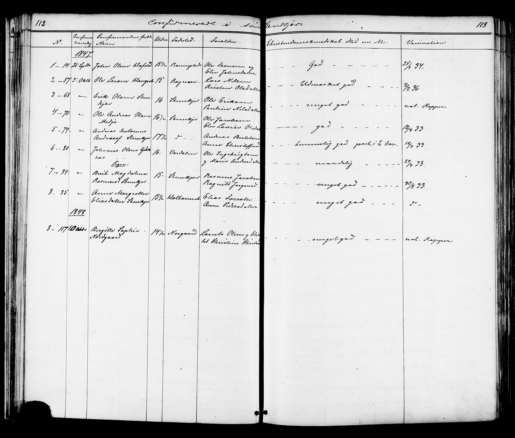Ministerialprotokoller, klokkerbøker og fødselsregistre - Nord-Trøndelag, SAT/A-1458/739/L0367: Parish register (official) no. 739A01 /1, 1838-1868, p. 112-113