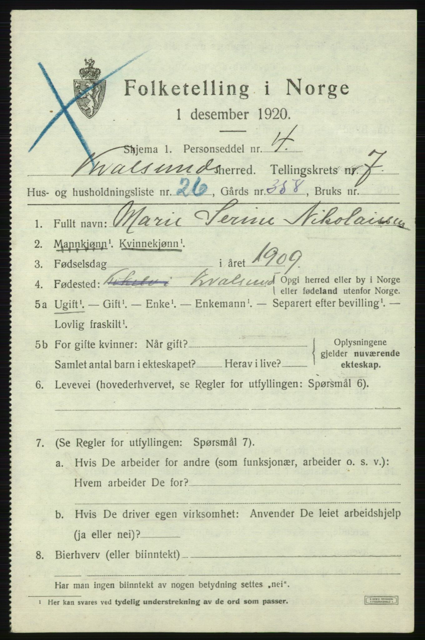 SATØ, 1920 census for , 1920, p. 2428