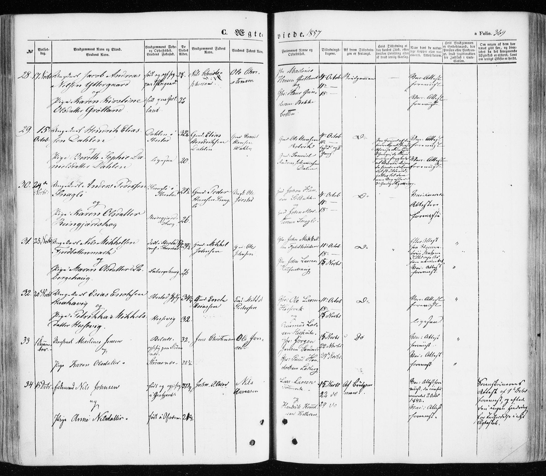 Ibestad sokneprestembete, AV/SATØ-S-0077/H/Ha/Haa/L0008kirke: Parish register (official) no. 8, 1850-1859, p. 369