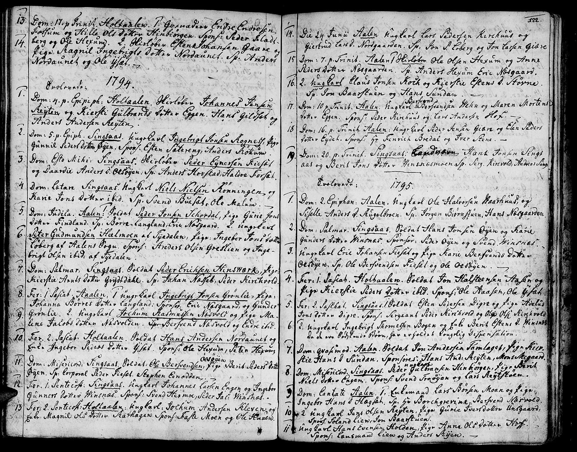 Ministerialprotokoller, klokkerbøker og fødselsregistre - Sør-Trøndelag, SAT/A-1456/685/L0952: Parish register (official) no. 685A01, 1745-1804, p. 122