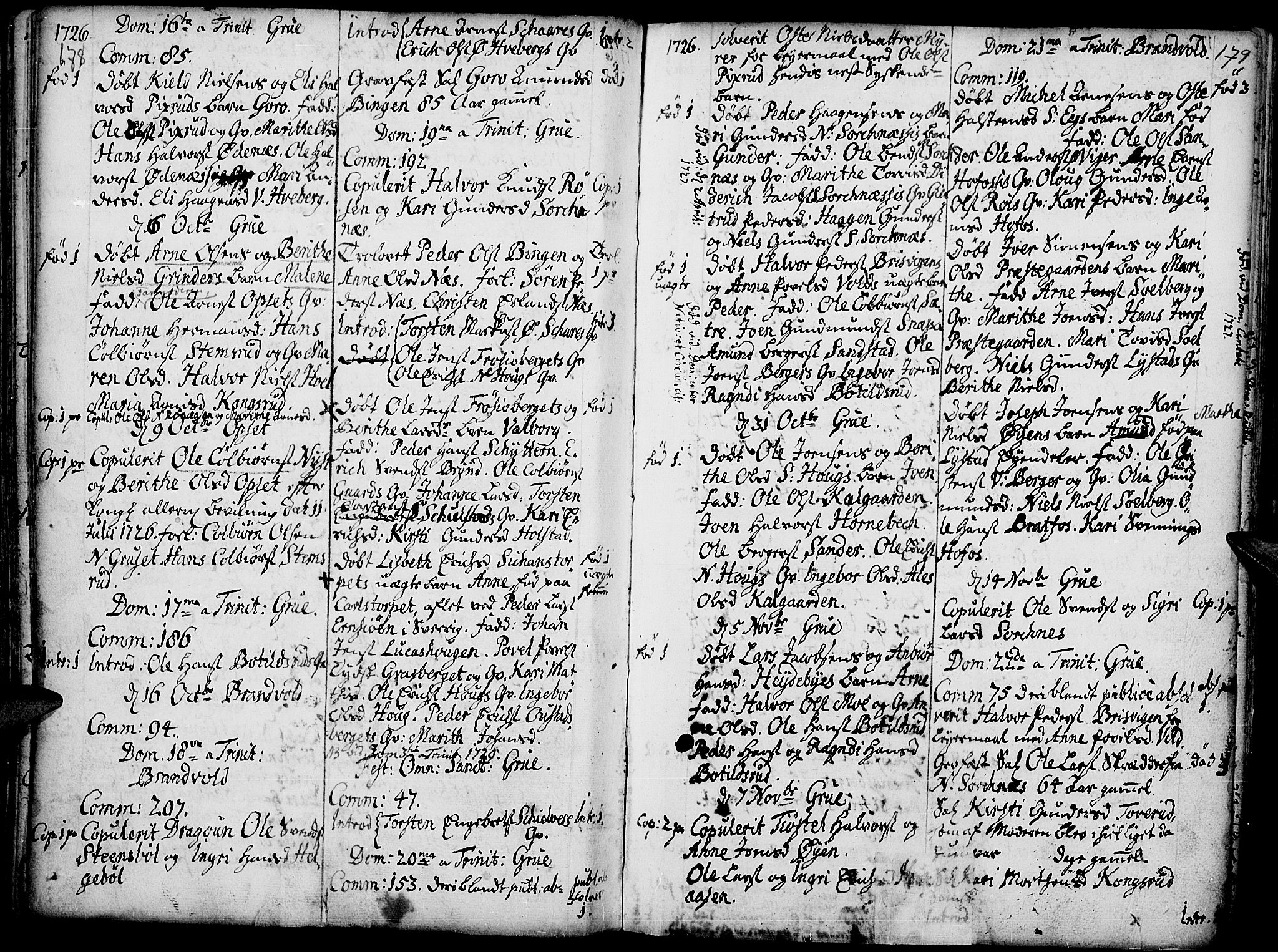 Grue prestekontor, AV/SAH-PREST-036/H/Ha/Haa/L0001: Parish register (official) no. 1, 1712-1748, p. 178-179