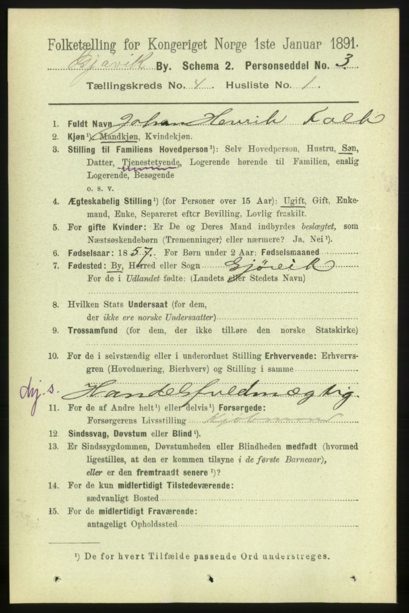 RA, 1891 census for 0502 Gjøvik, 1891, p. 1385