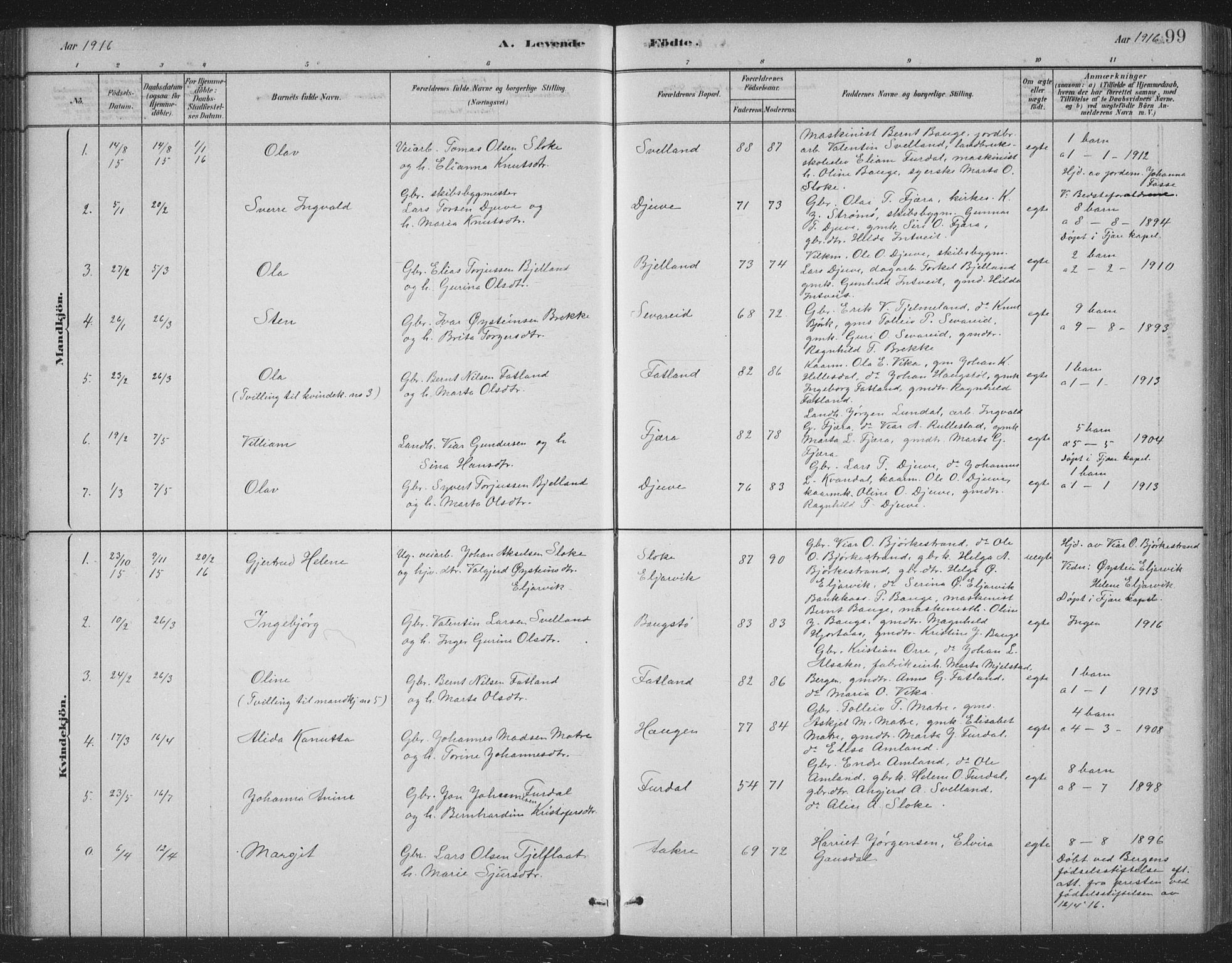 Skånevik sokneprestembete, AV/SAB-A-77801/H/Hab: Parish register (copy) no. B 2, 1881-1920, p. 99