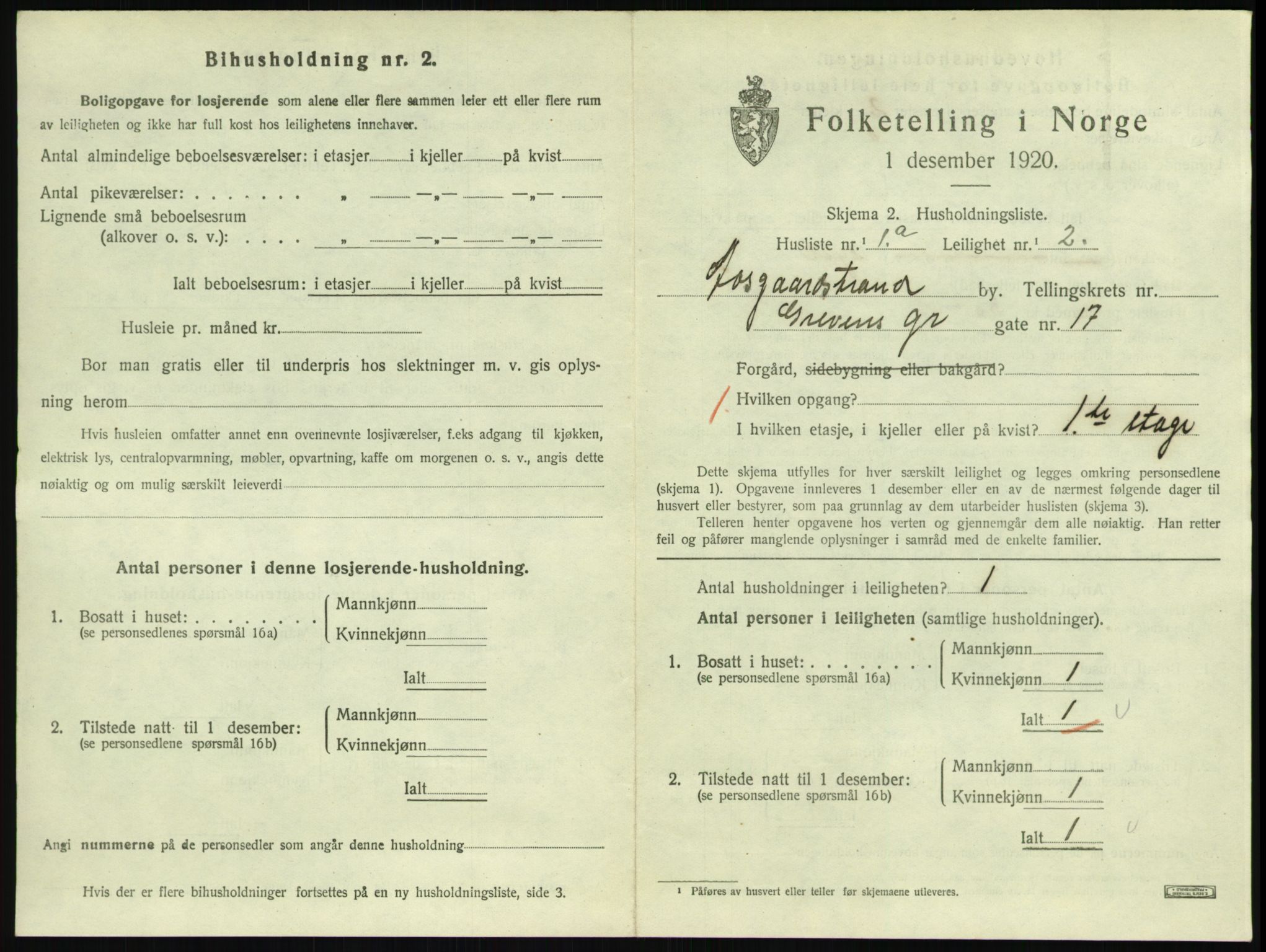 SAKO, 1920 census for Åsgårdstrand, 1920, p. 301