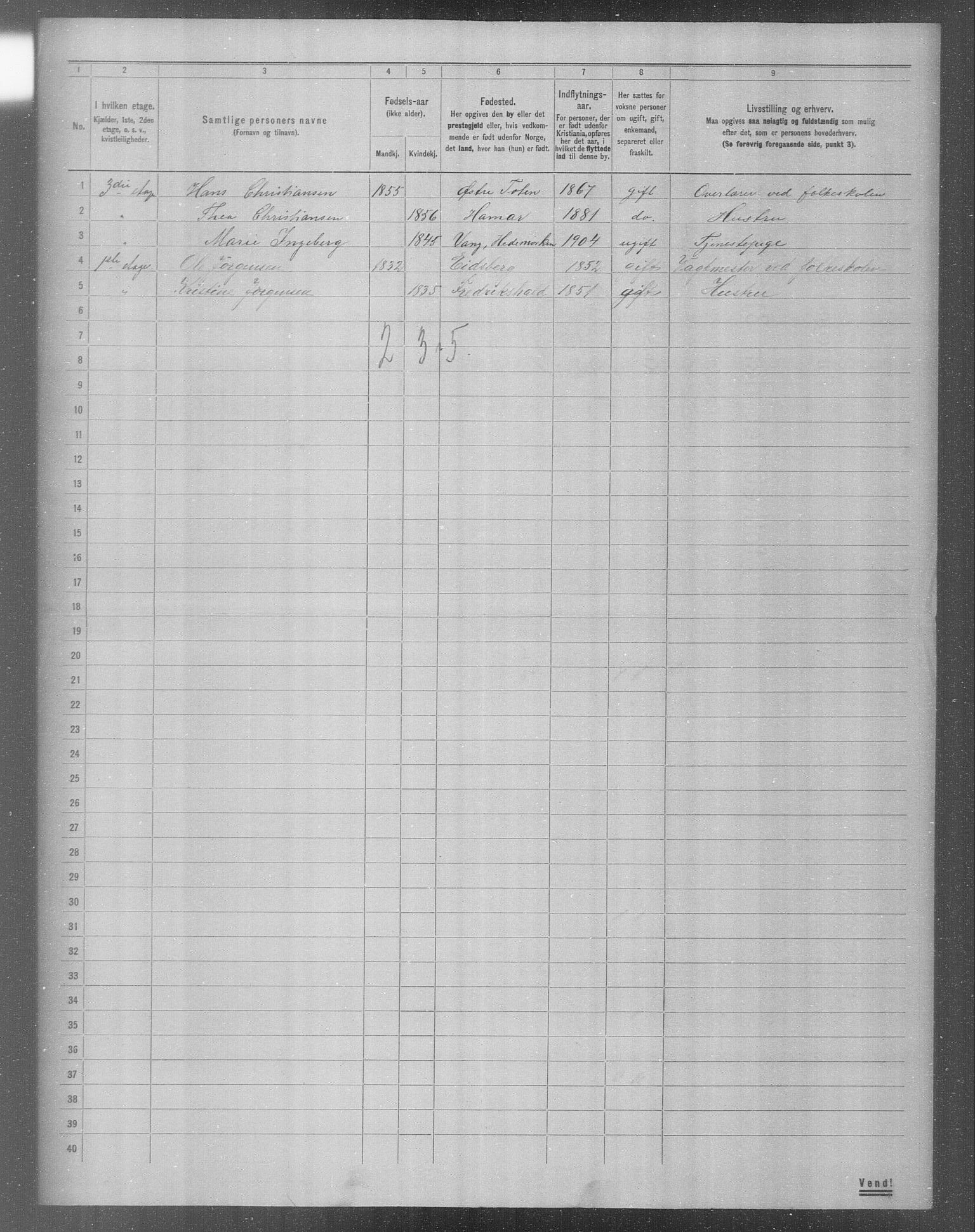 OBA, Municipal Census 1904 for Kristiania, 1904, p. 11449