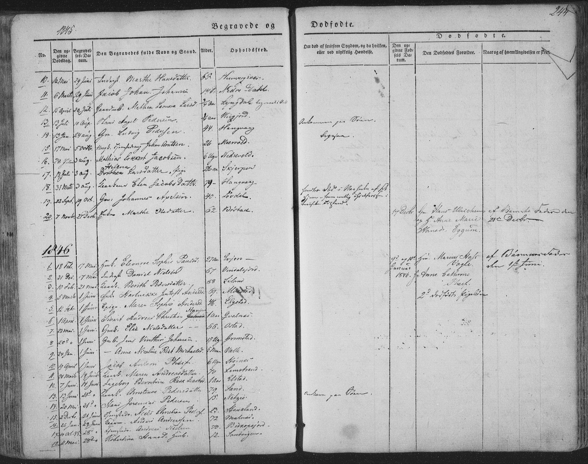 Ministerialprotokoller, klokkerbøker og fødselsregistre - Nordland, AV/SAT-A-1459/880/L1131: Parish register (official) no. 880A05, 1844-1868, p. 244