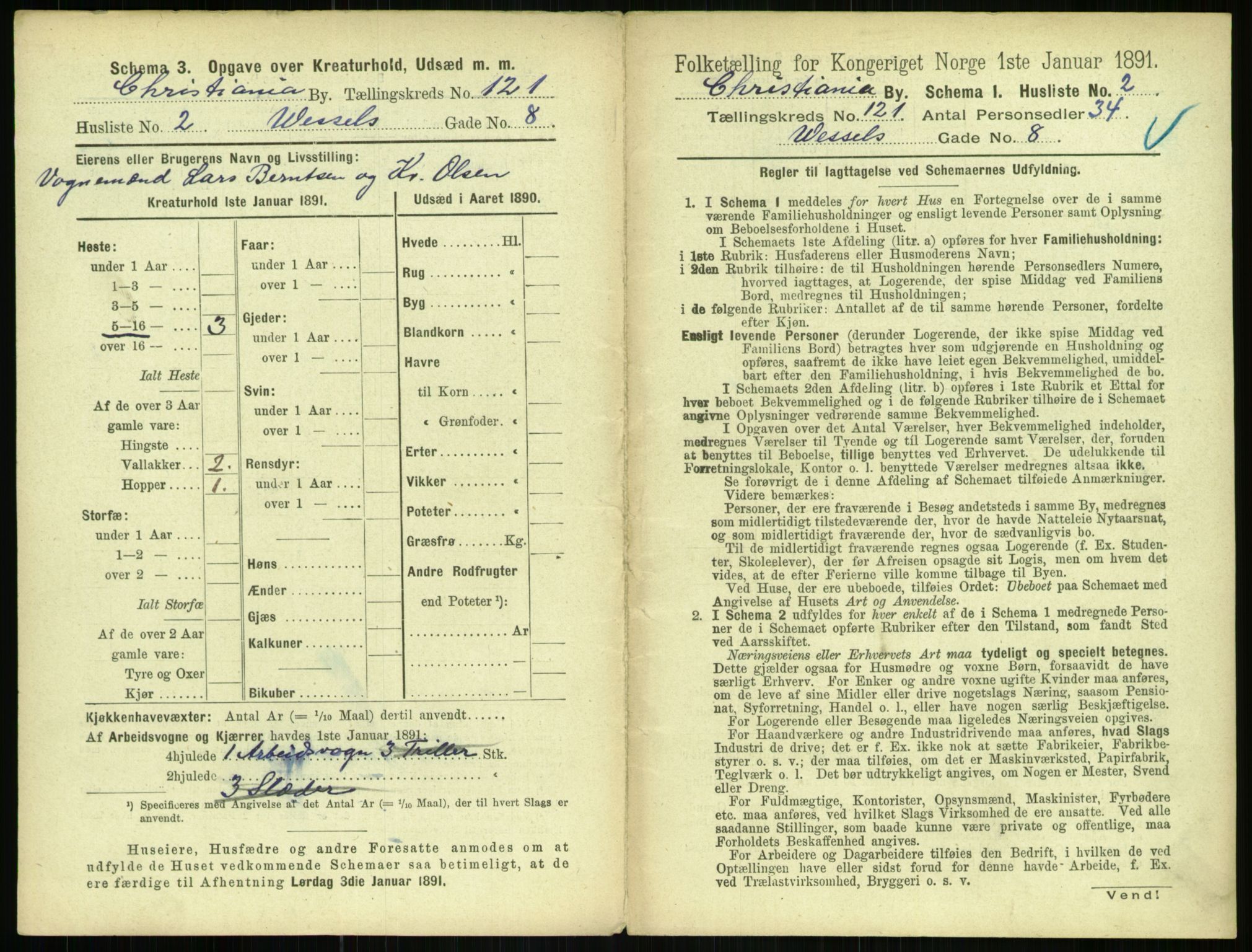 RA, 1891 census for 0301 Kristiania, 1891, p. 64182