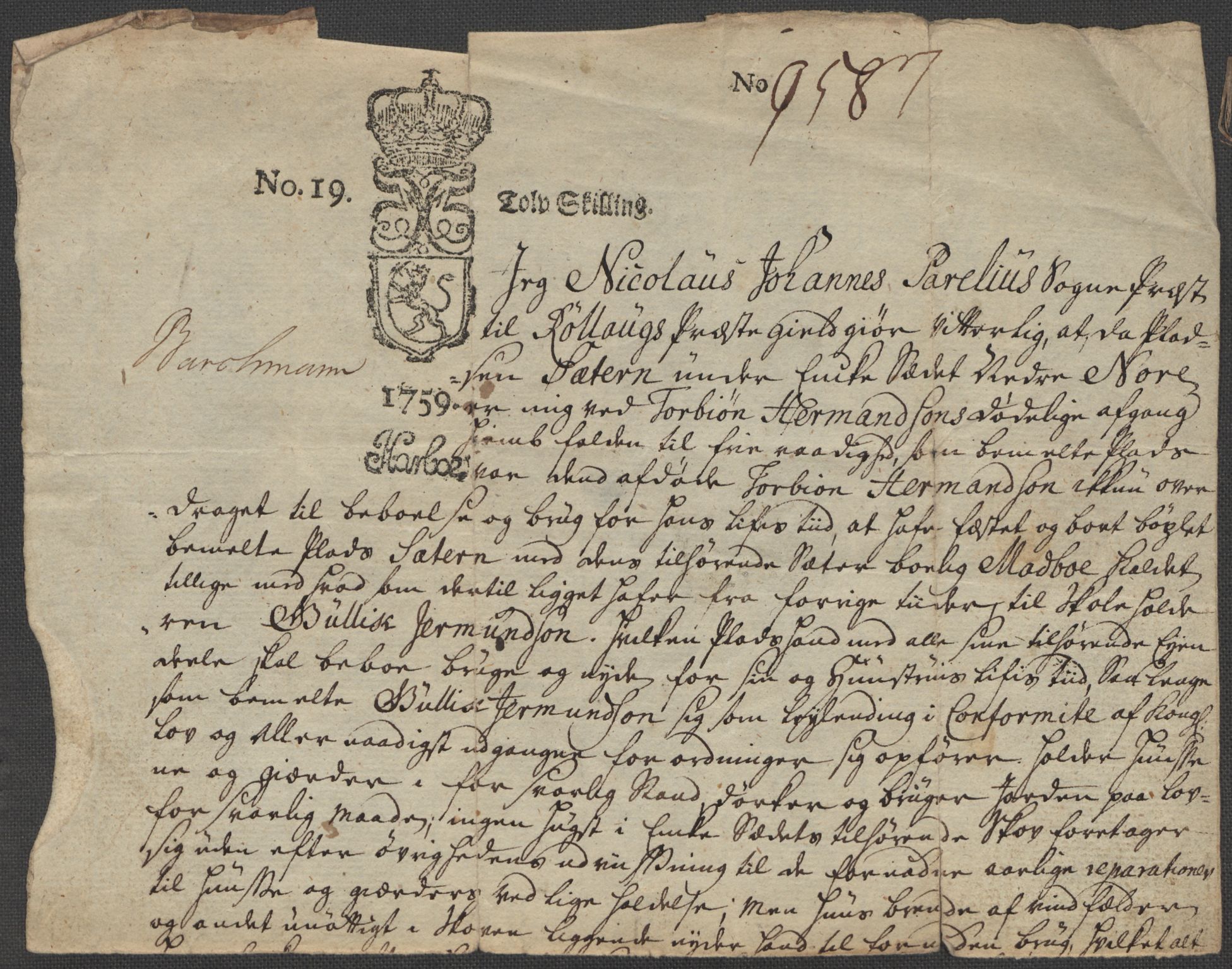 Riksarkivets diplomsamling, AV/RA-EA-5965/F15/L0017: Prestearkiv - Buskerud, 1553-1760, p. 199