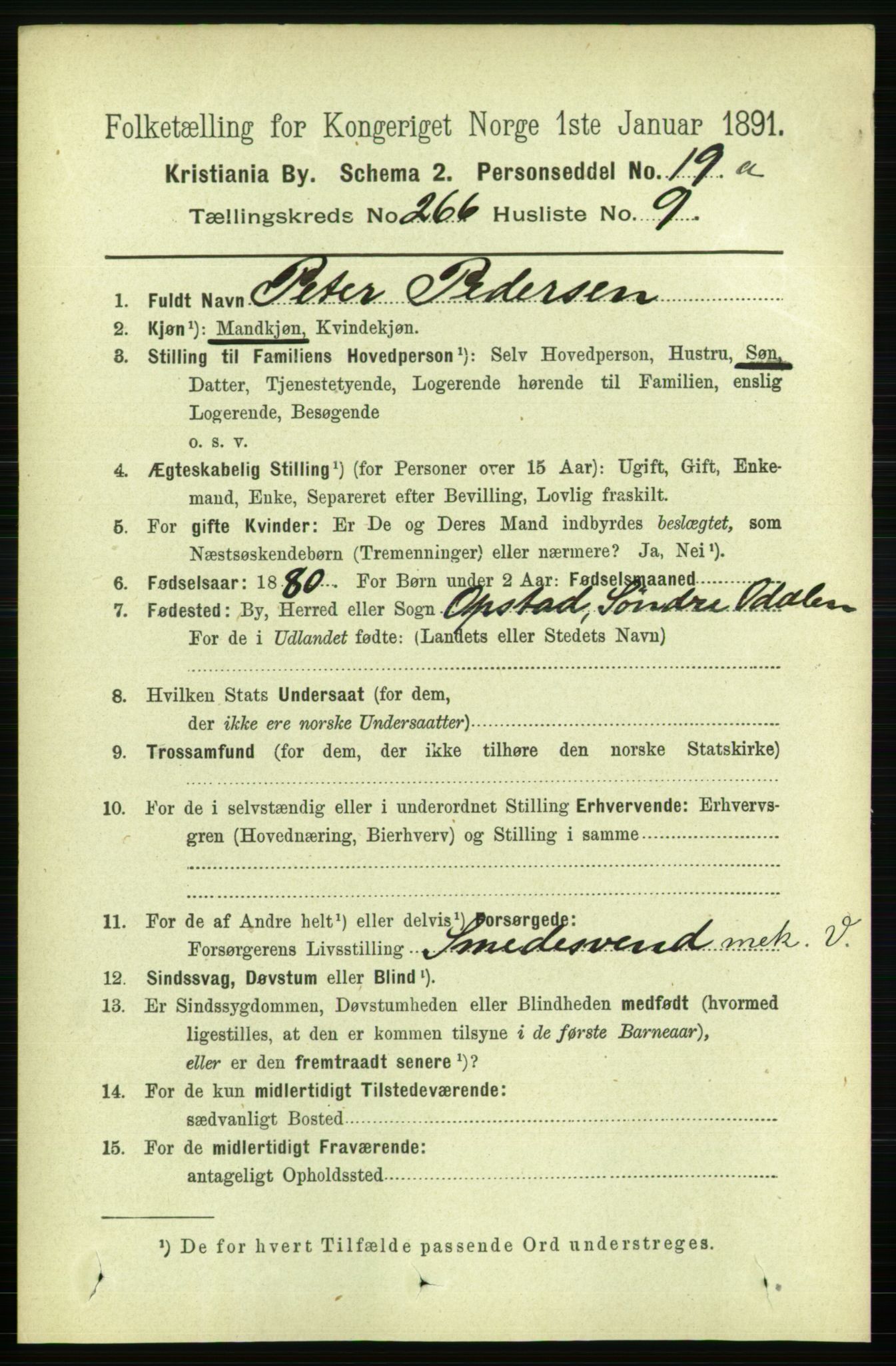 RA, 1891 census for 0301 Kristiania, 1891, p. 161411