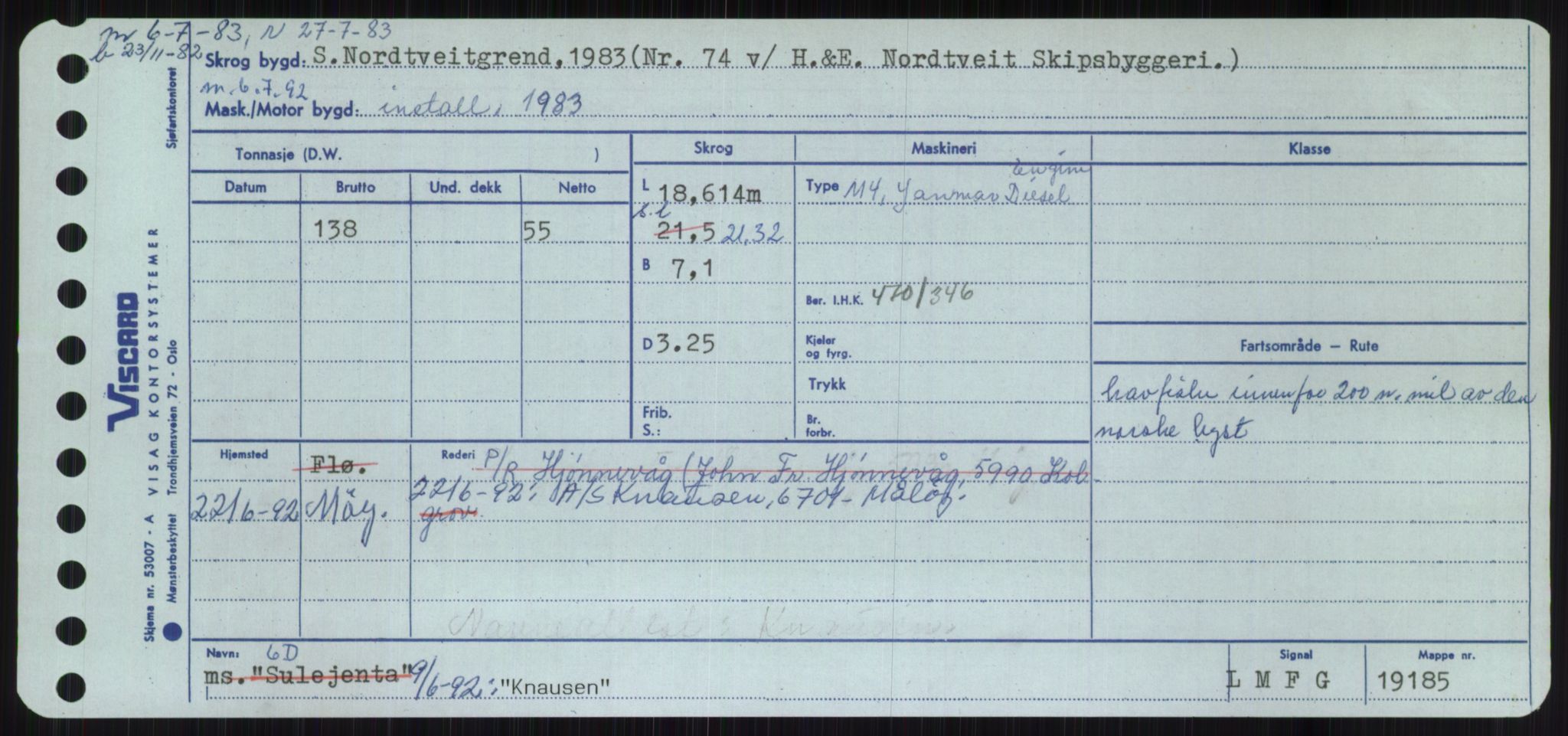 Sjøfartsdirektoratet med forløpere, Skipsmålingen, RA/S-1627/H/Ha/L0003/0001: Fartøy, Hilm-Mar / Fartøy, Hilm-Kol, p. 829