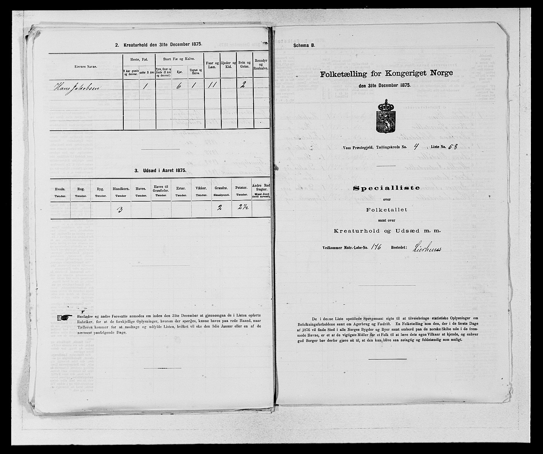 SAB, 1875 census for 1235P Voss, 1875, p. 577