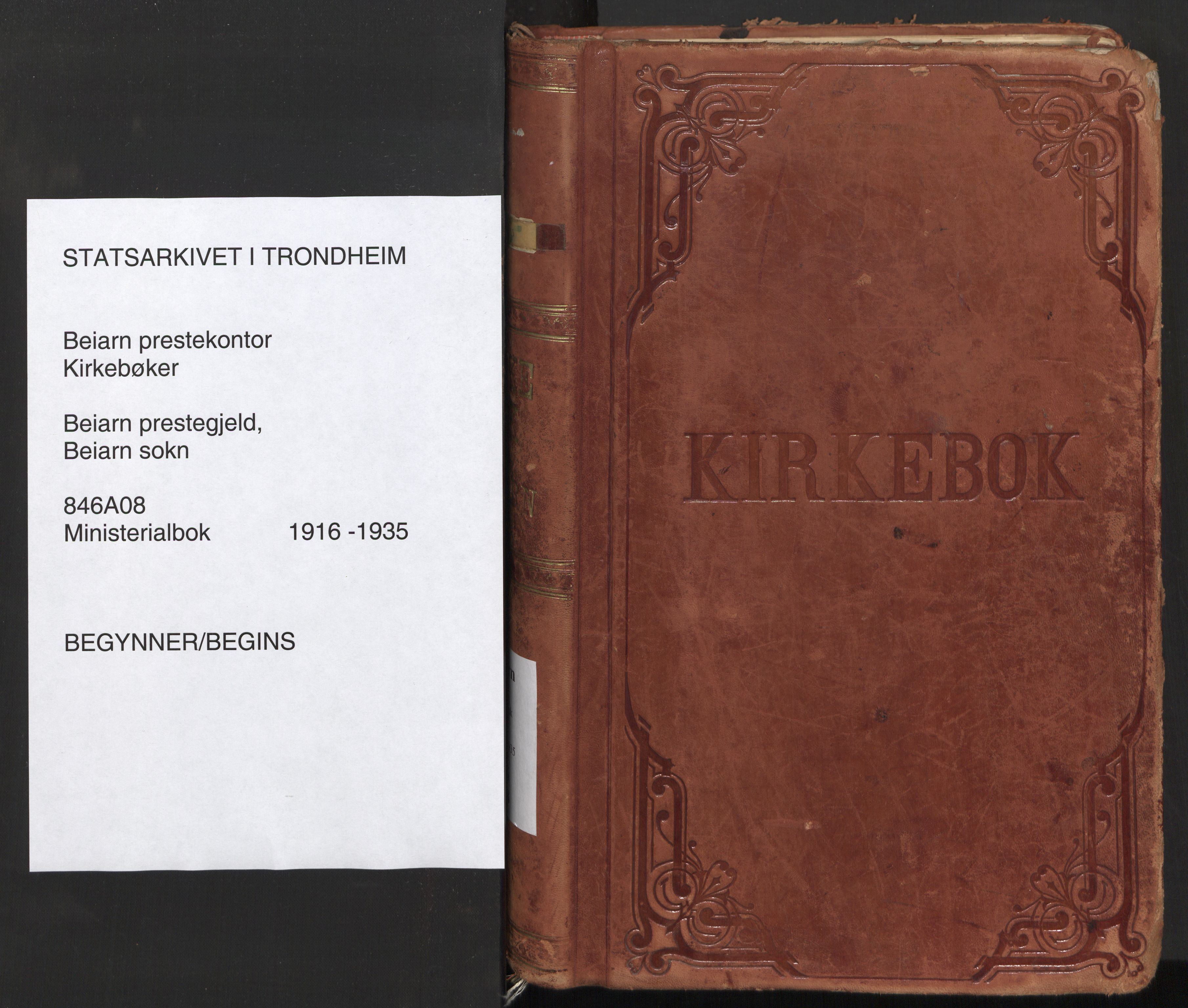 Ministerialprotokoller, klokkerbøker og fødselsregistre - Nordland, SAT/A-1459/846/L0650: Parish register (official) no. 846A08, 1916-1935
