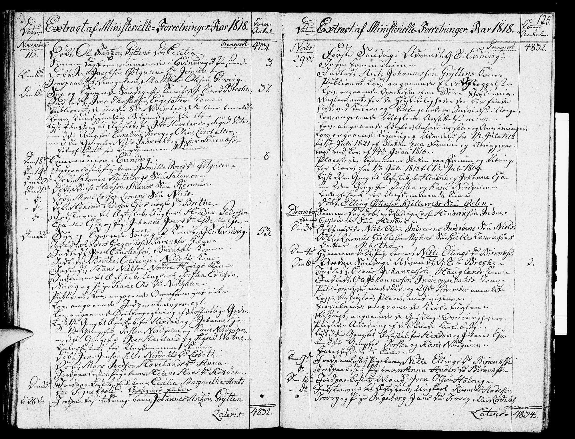 Gulen sokneprestembete, SAB/A-80201/H/Haa/Haaa/L0017: Parish register (official) no. A 17, 1809-1825, p. 125